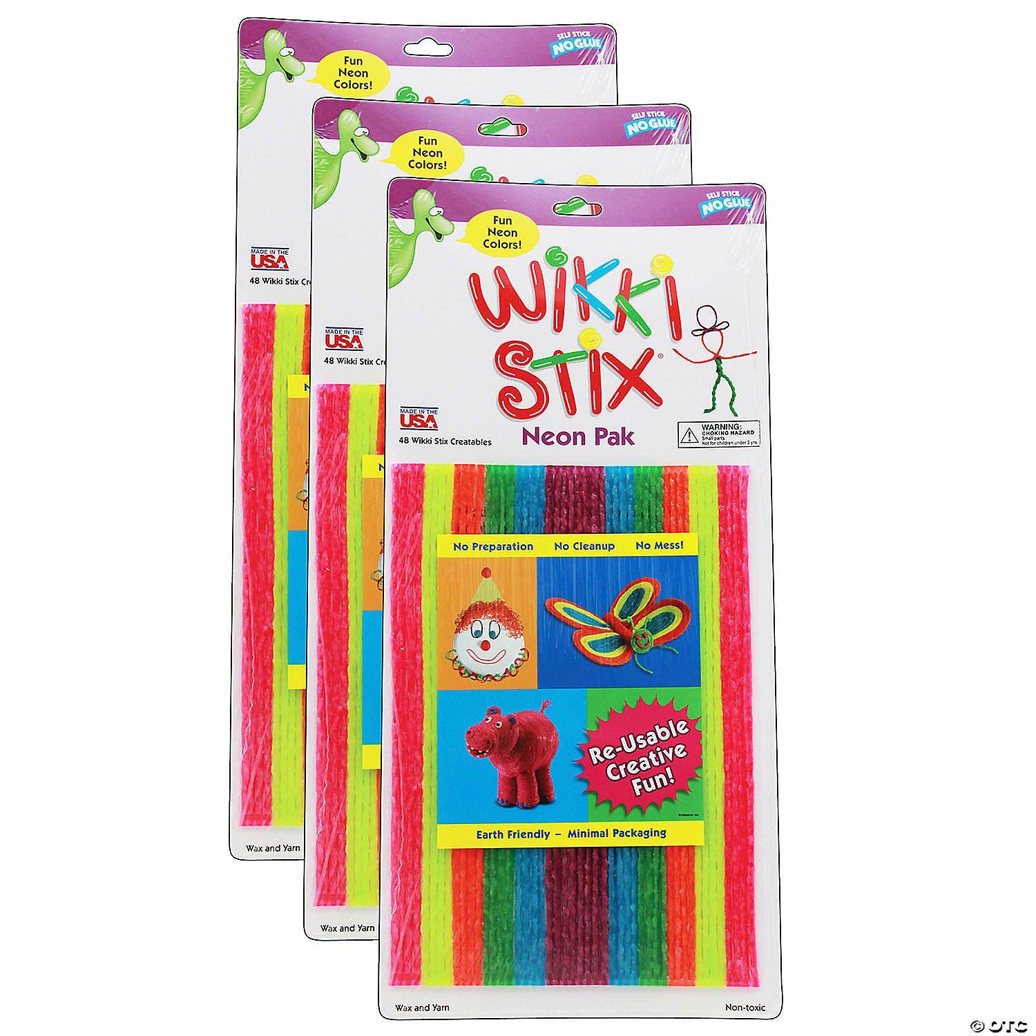 Office Supplies | Wikki Stix Wikki Stix, Neon Colors, 8″ , 48 Per Pack, 3 Packs