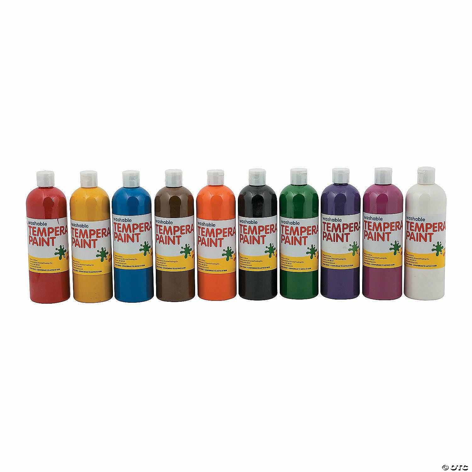 Paint | 16 oz. Bulk Washable Classic Colors Tempera Paint Set – 10 Pc.