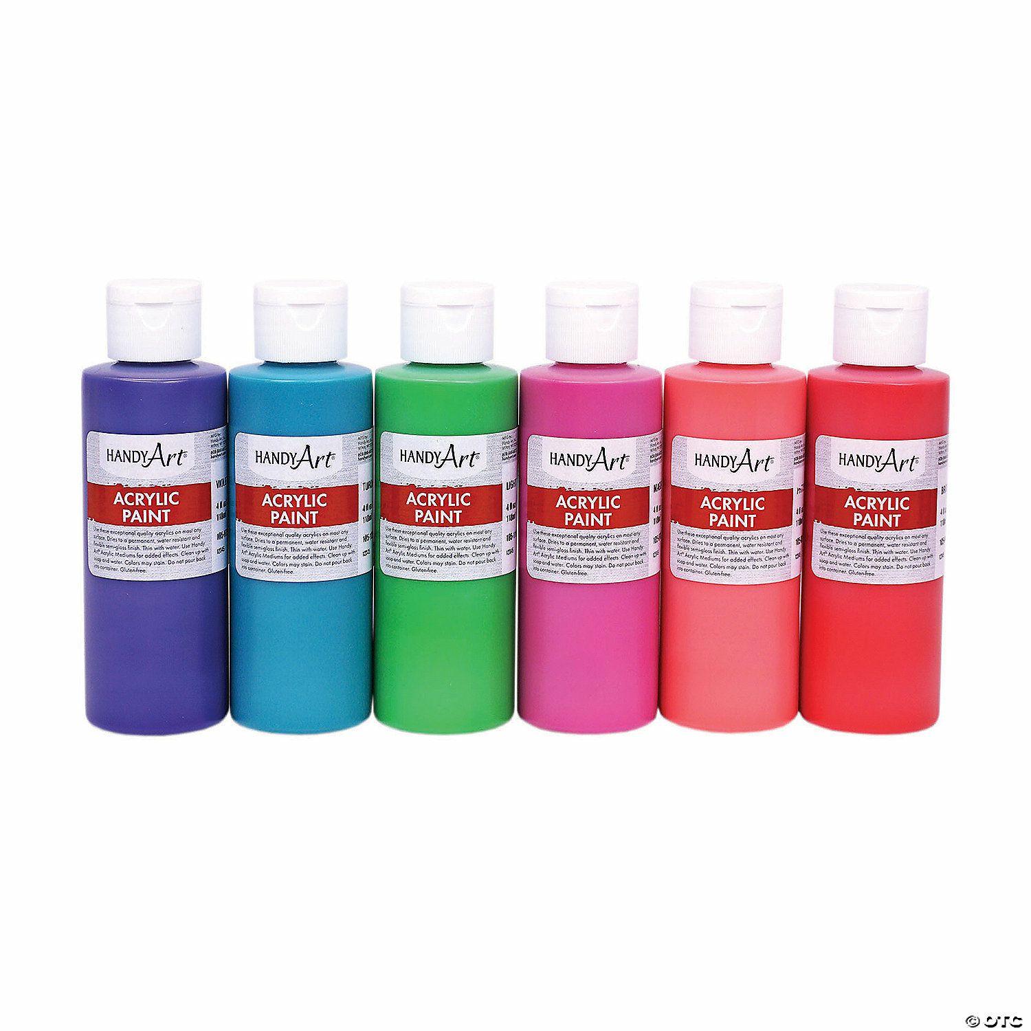 Paint | 4-oz. 6-Color Tropical Assorted Colors Acrylic Paint – Set of 6