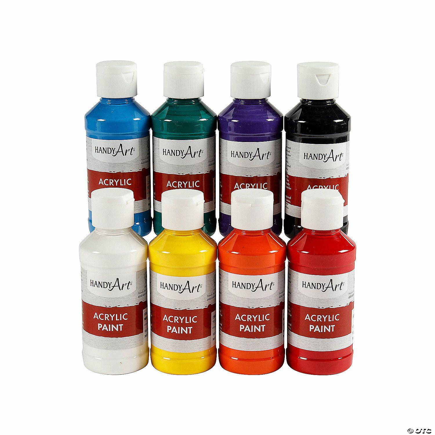 Paint | 4 oz. Bright 8-Color Non-Toxic Acrylic Paints Assortment Set – 8 Pc.