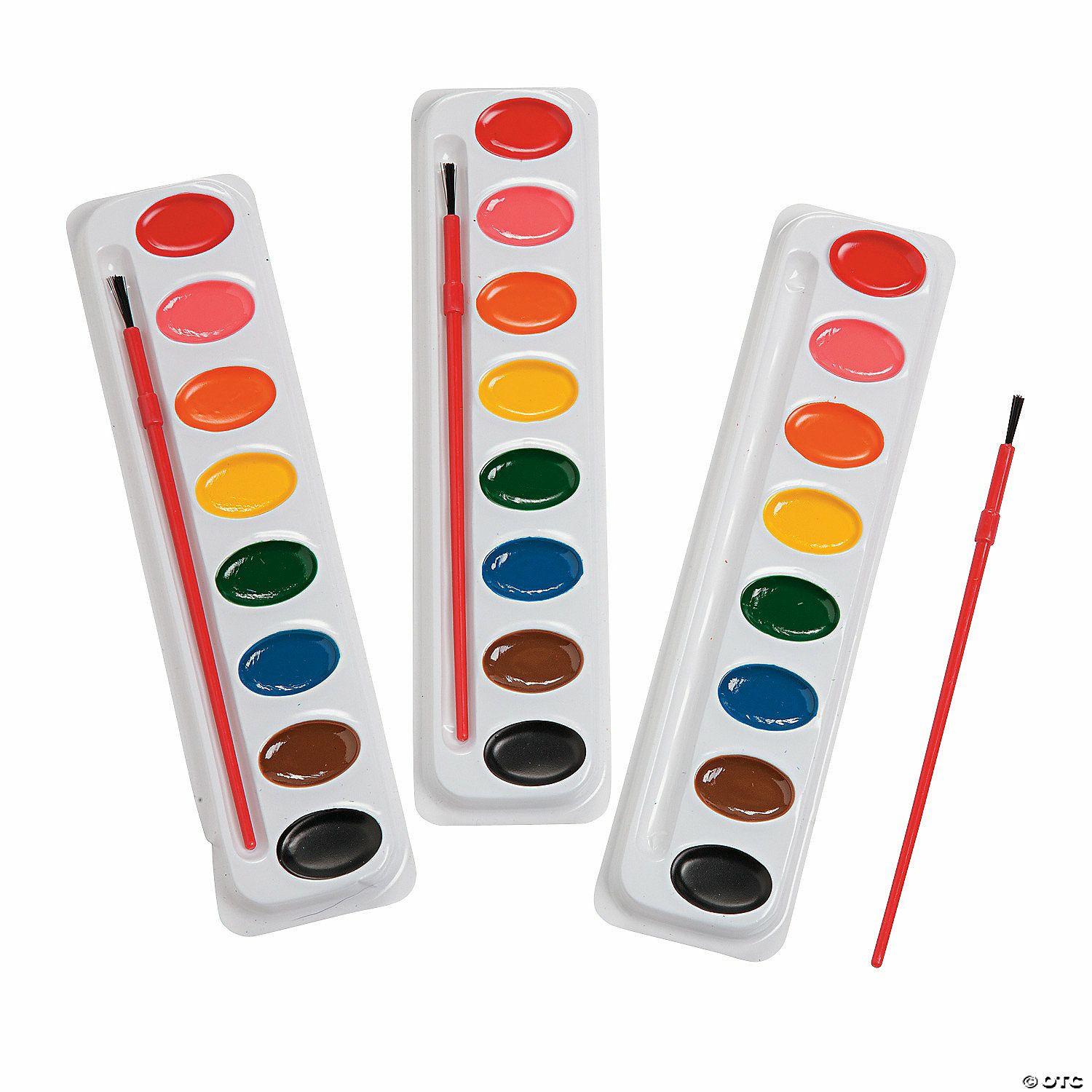 Paint | 8″ 8-Color Plastic Watercolor Refill Tray Art Supplies – Set of 12