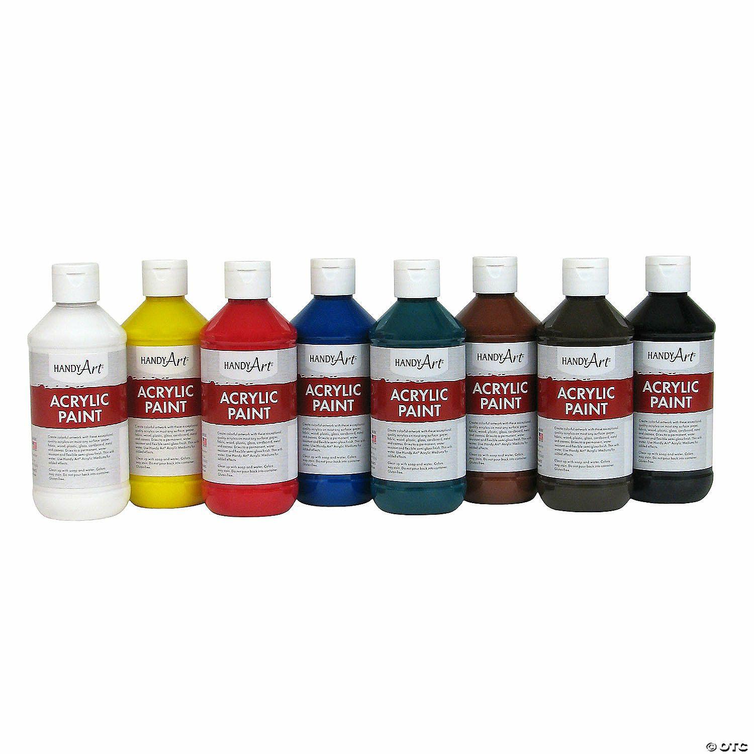 Paint | 8-oz. Basic Assorted Colors Acrylic Paint – Set of 8