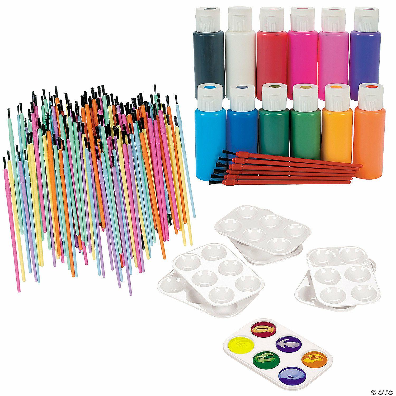 Paint | Bulk 180 Pc. Suncatcher Paint, Paintbrushes & Classroom Supply Kit