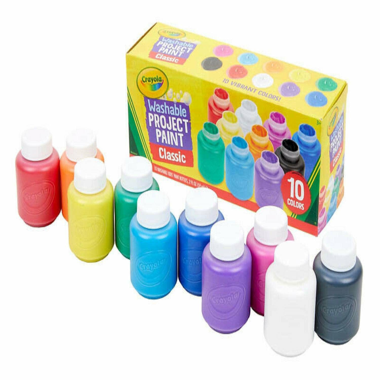 Paint | Crayola Washable Kids’ Paint Classic Colors Set Of 10 Bottles 2oz