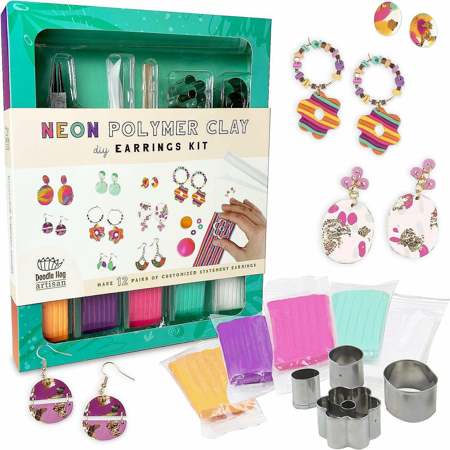 Paint | Neon Polymer Clay Earring Making Kit Makes 12 Earrings