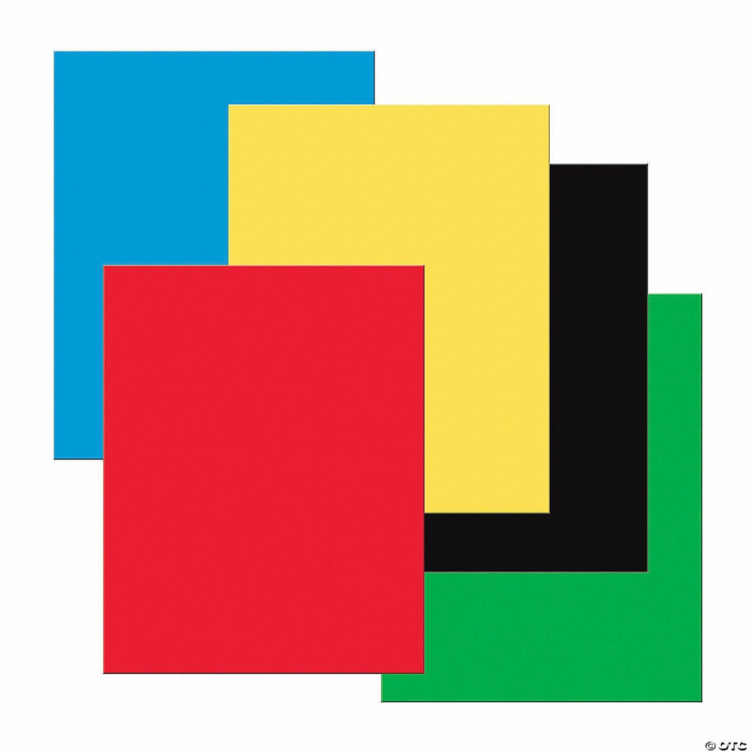 Paper | Premium Coated Poster Board, 5 Primary Assorted Colors, 22″ x 28″, 25 Sheets