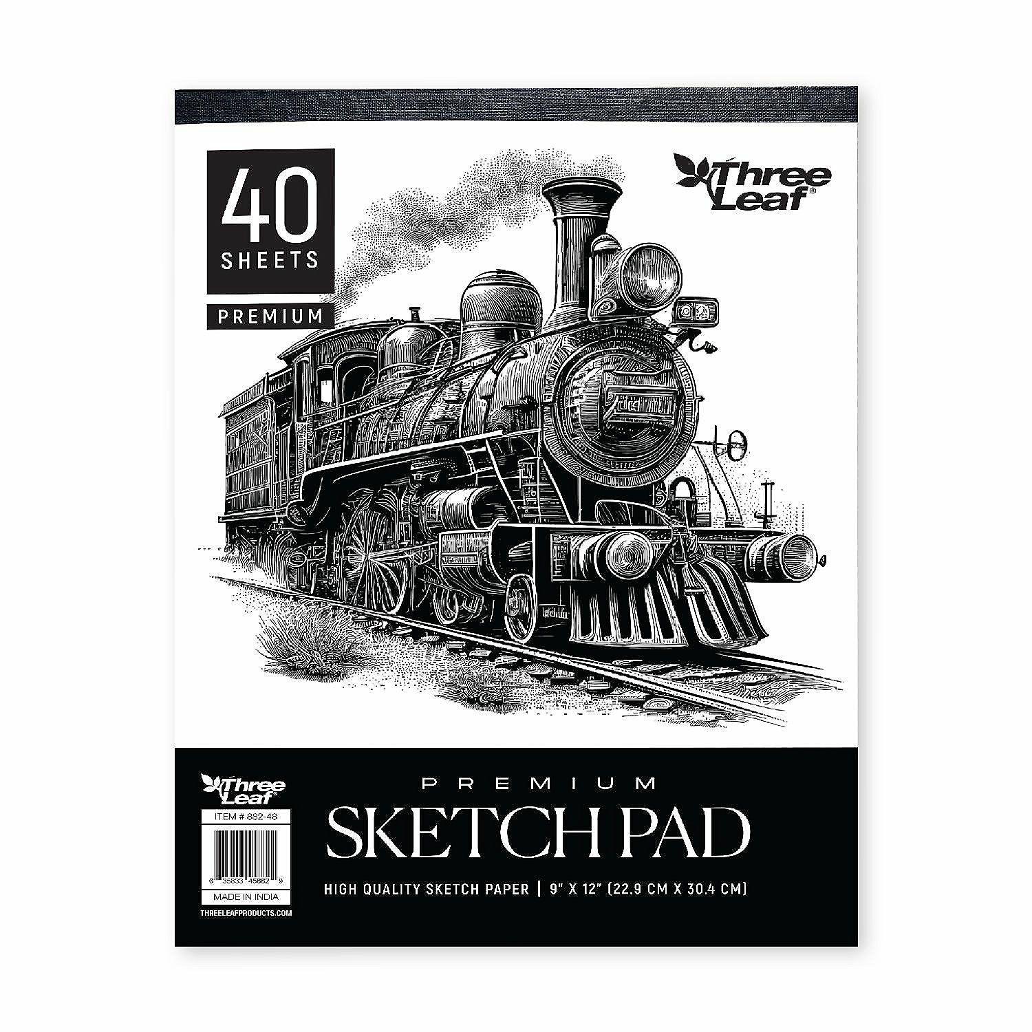 Paper | Three Leaf Premium Sketch Pad 40 Ct 9 X 12, Pack of 48