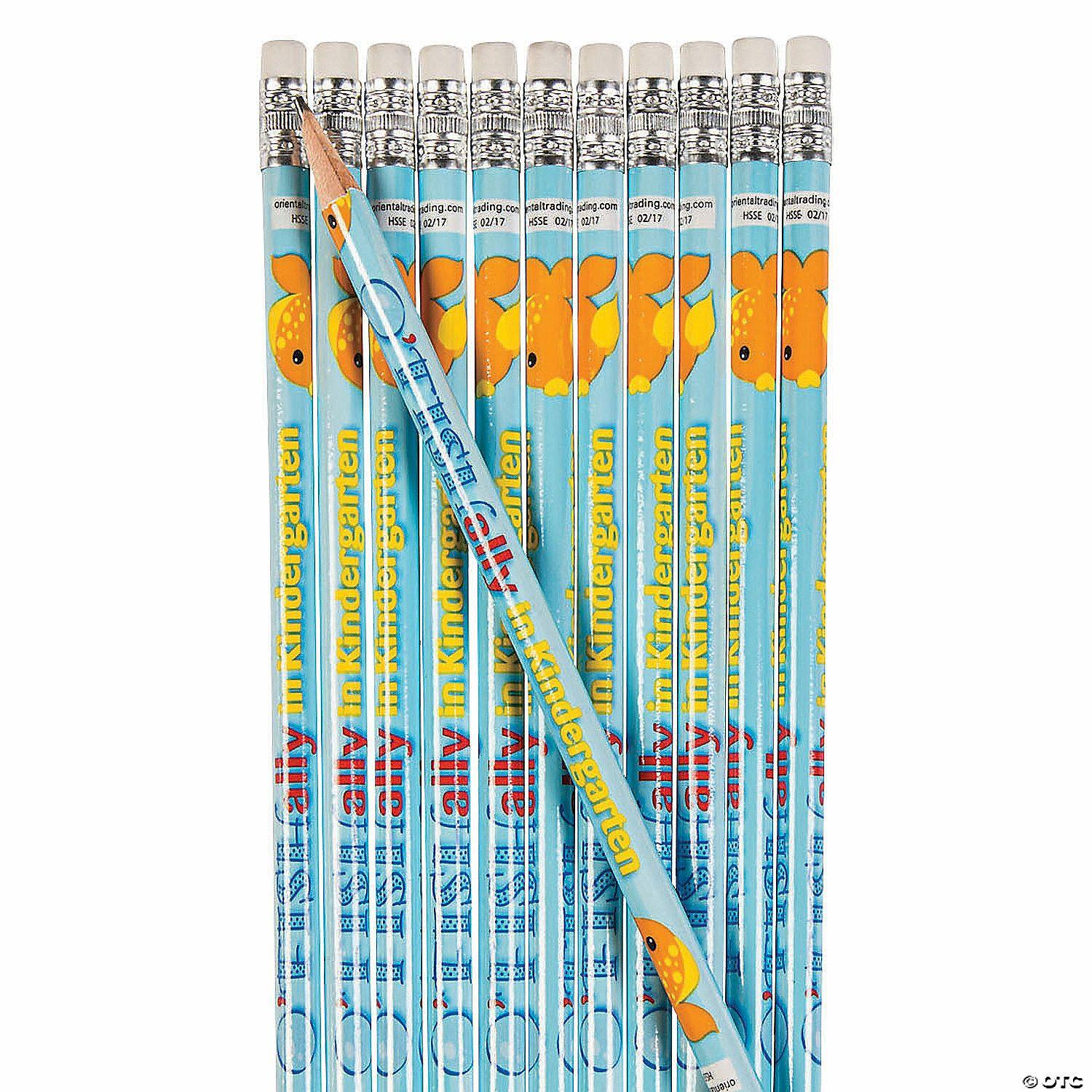 Pencils | 7 1/2″ Multicolor O’Fishally in Kindergarten Wood Pencils – 24 Pc.