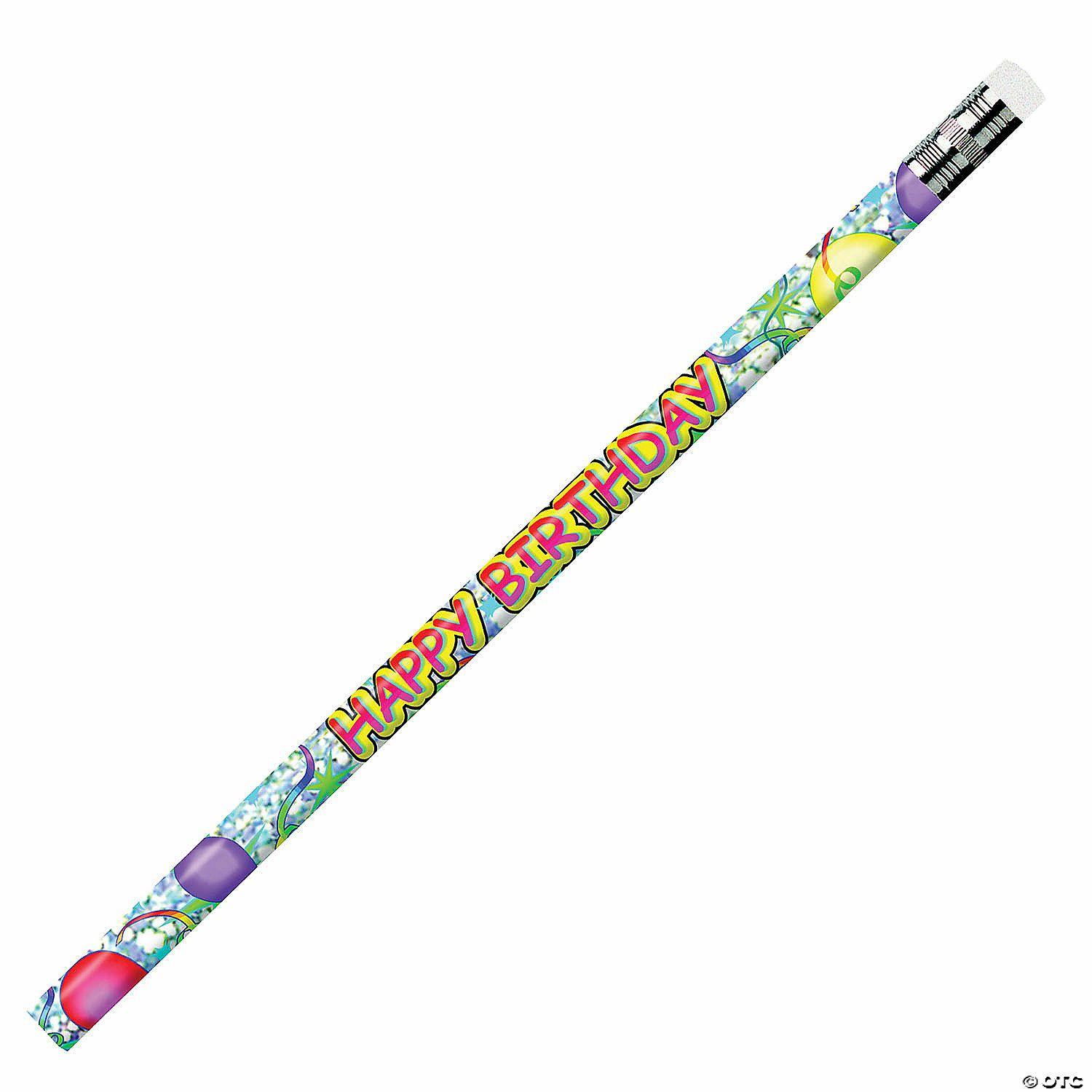 Pencils | Bulk 144 Pc. Moon Products Happy Birthday Glitz Pencils