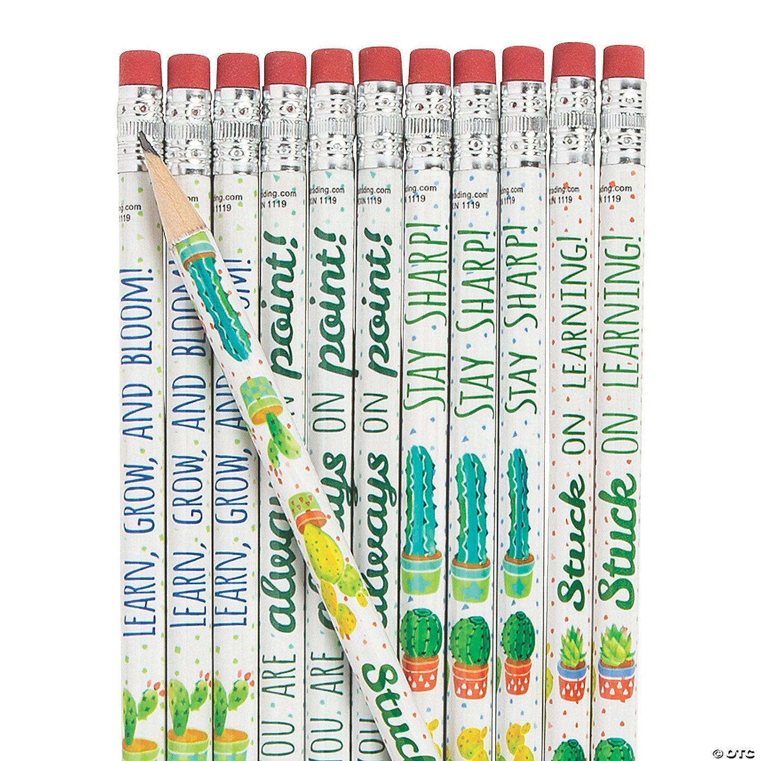 Pencils | Cactus & Succulents Motivational Pencils – 24 Pc.