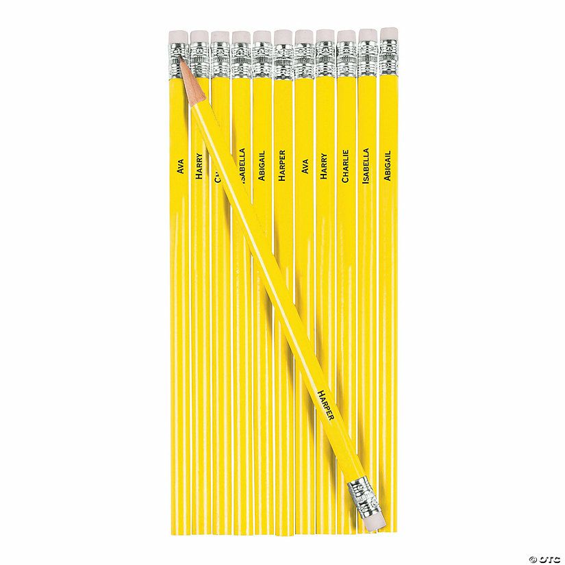 Pencils | Personalized Multi Name Yellow Pencils – 24 Pc.