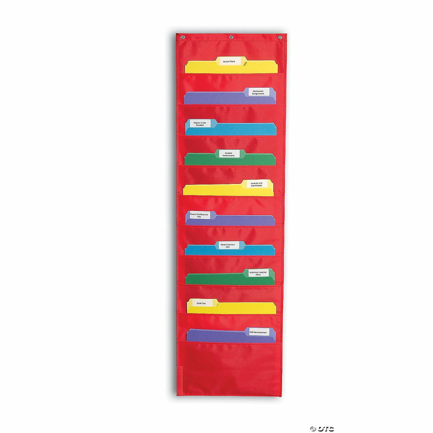 Pocket Charts | Red File Folder Storage Pocket Chart