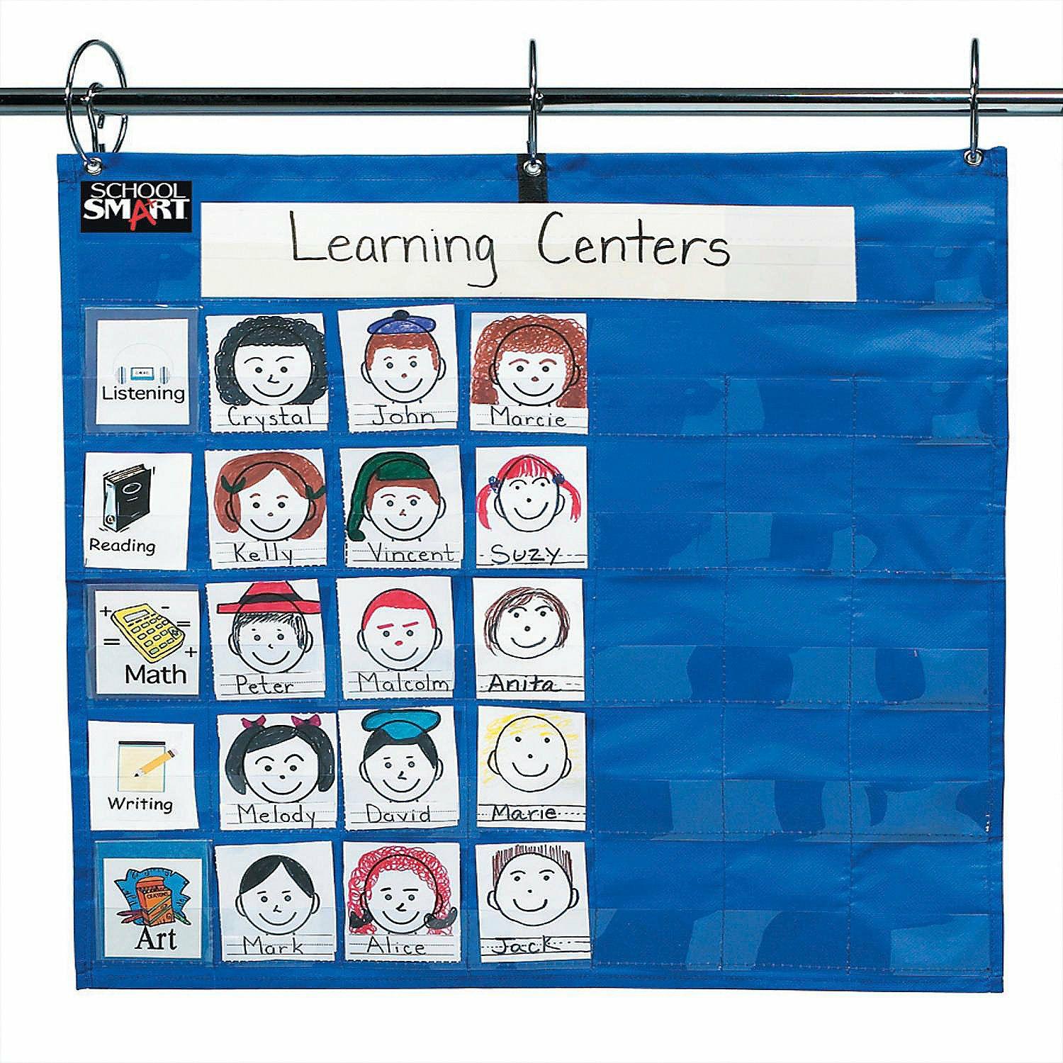 Pocket Charts | School Smart Student Group Pocket Chart, 35 Pockets, 27 x 26 Inches