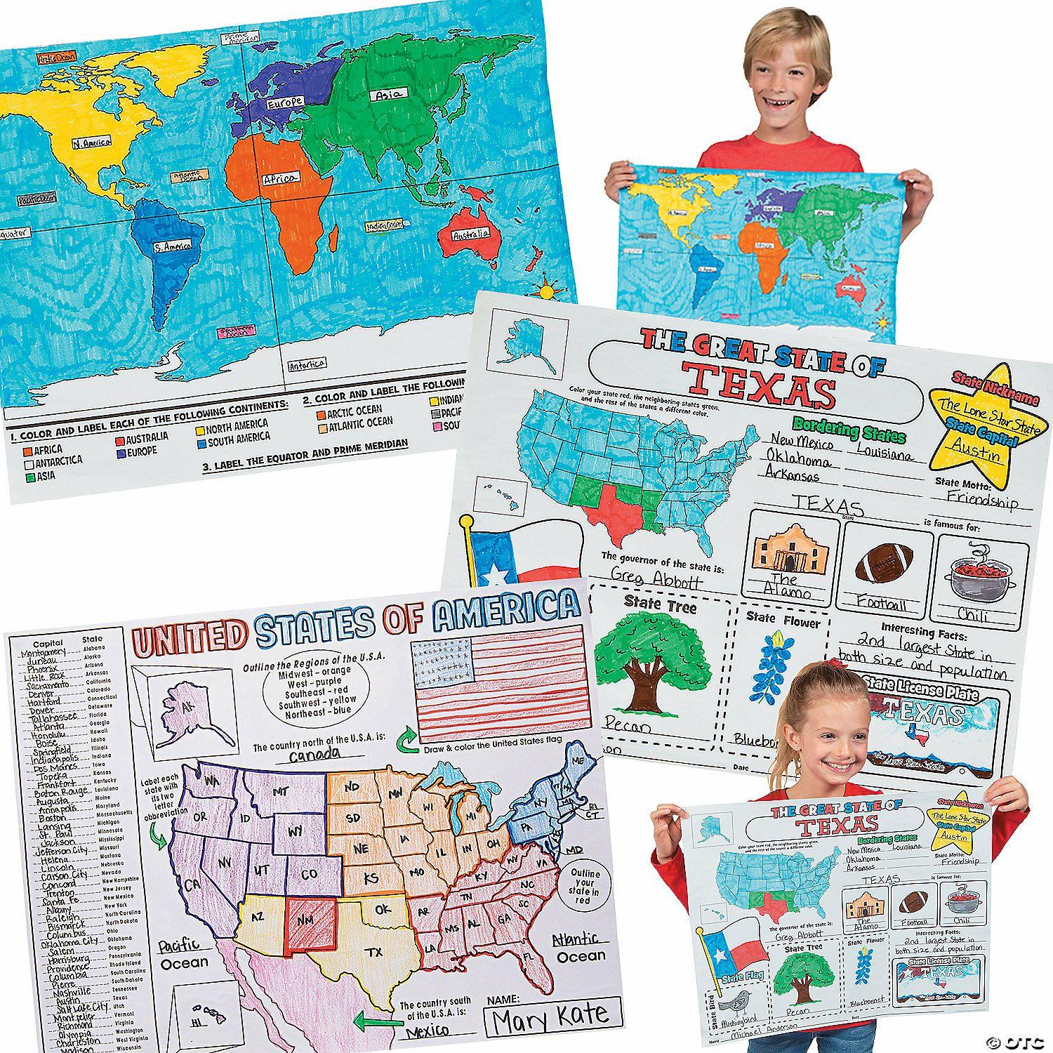 Posters | Color Your Own Geography Posters Kit – 90 Pc.