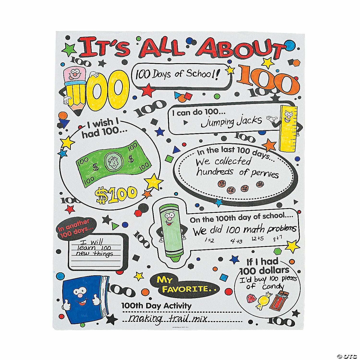 Posters | Color Your Own It’s All About 100th Day of School Poster Set – 30 Pc.