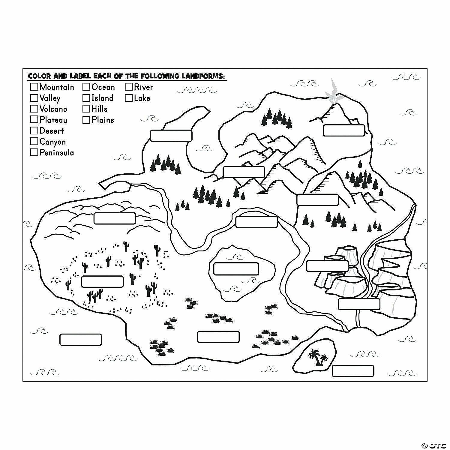 Posters | Color Your Own Label & Color Landforms Posters – 30 Pc.