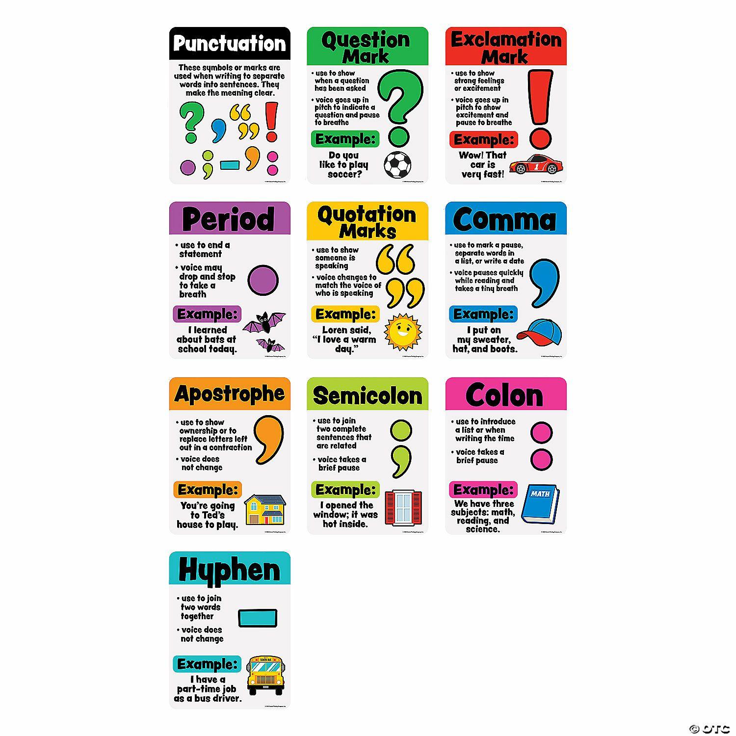 Posters | Punctuation Educational Classroom Posters – 10 Pc.