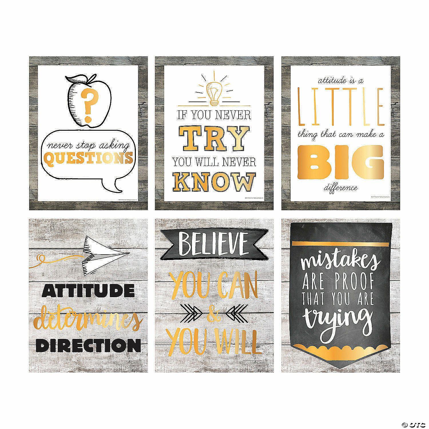 Posters | Rustic Classroom Posters – 6 Pc.