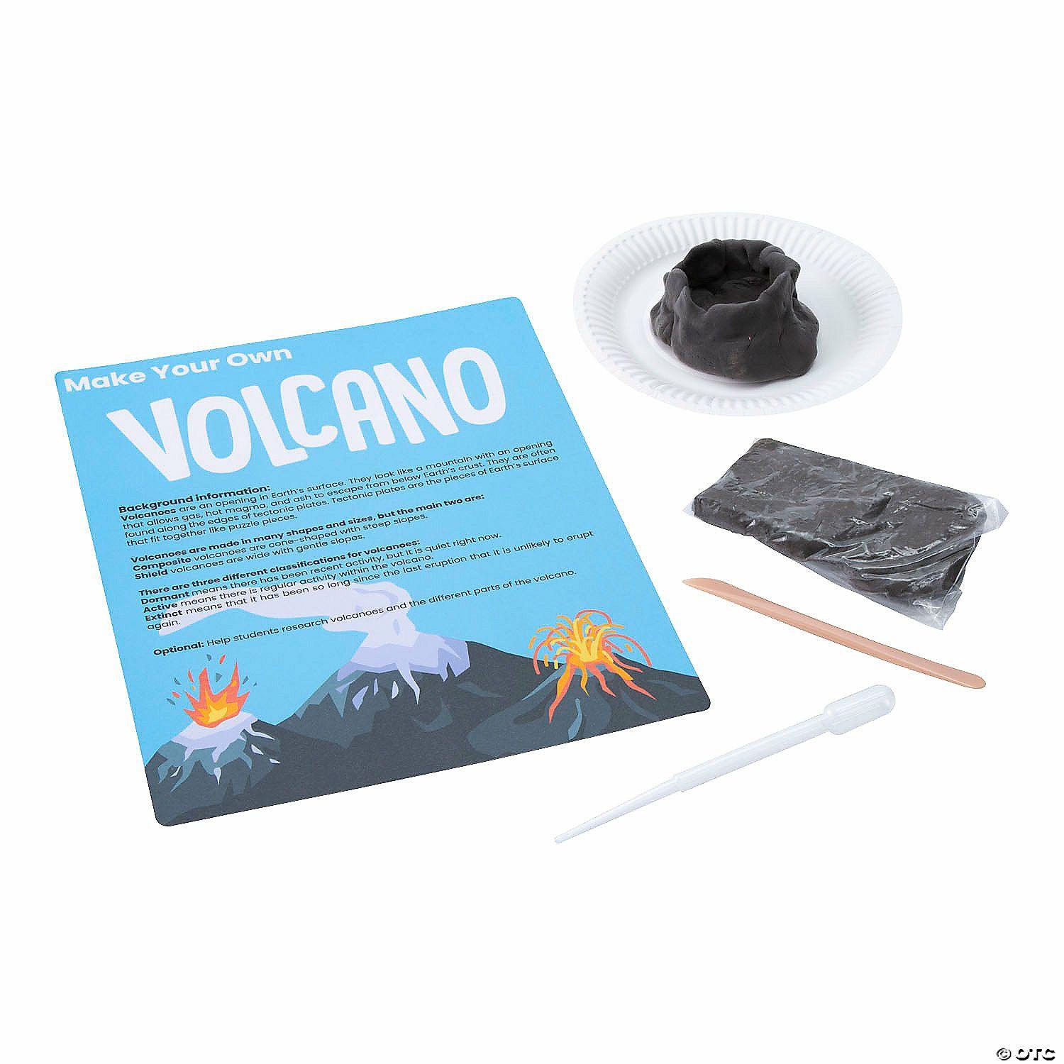 Science | 6″ Make Your Own Clay Volcano Educational Craft Kit – Makes 12