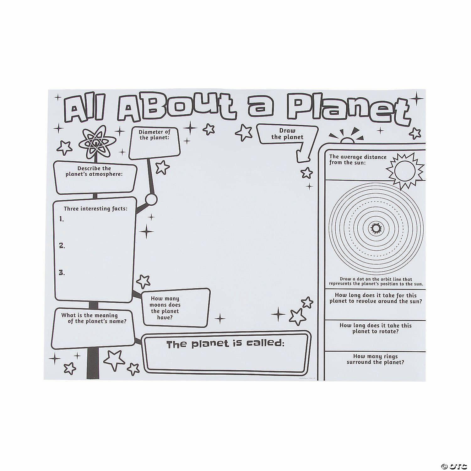 Science | Color Your Own All About a Planet Posters – 30 Pc.