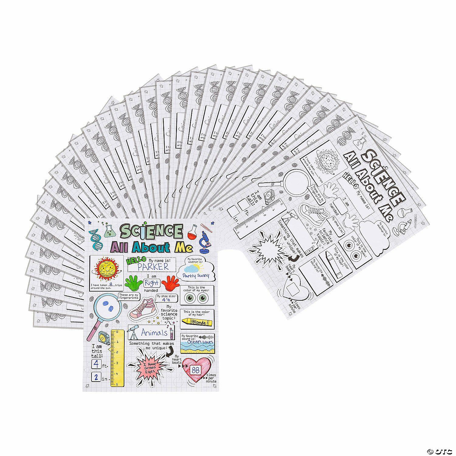 Science | Color Your Own Science All About Me Posters – 30 Pc.