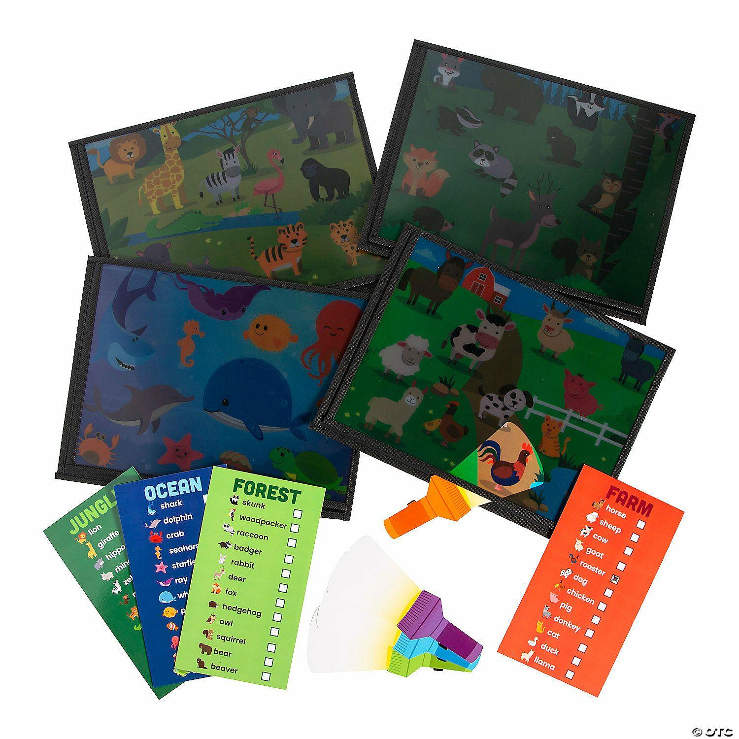 Science | Find the Animal Magic Flashlight Activity Set – 12 Pc.