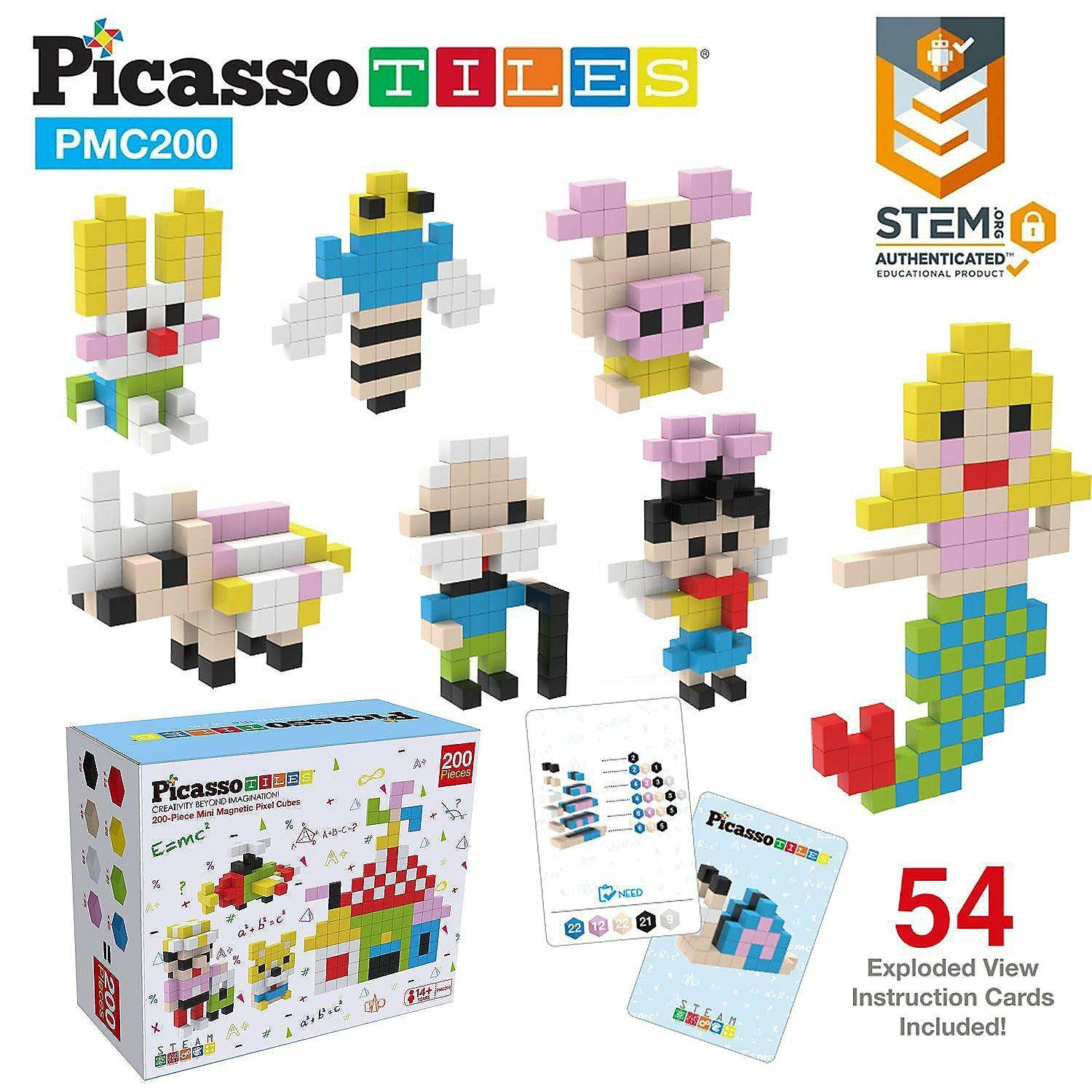 Science | PicassoTiles – Pixel Mini Magnetic Cube Puzzle 200pcs PMC200