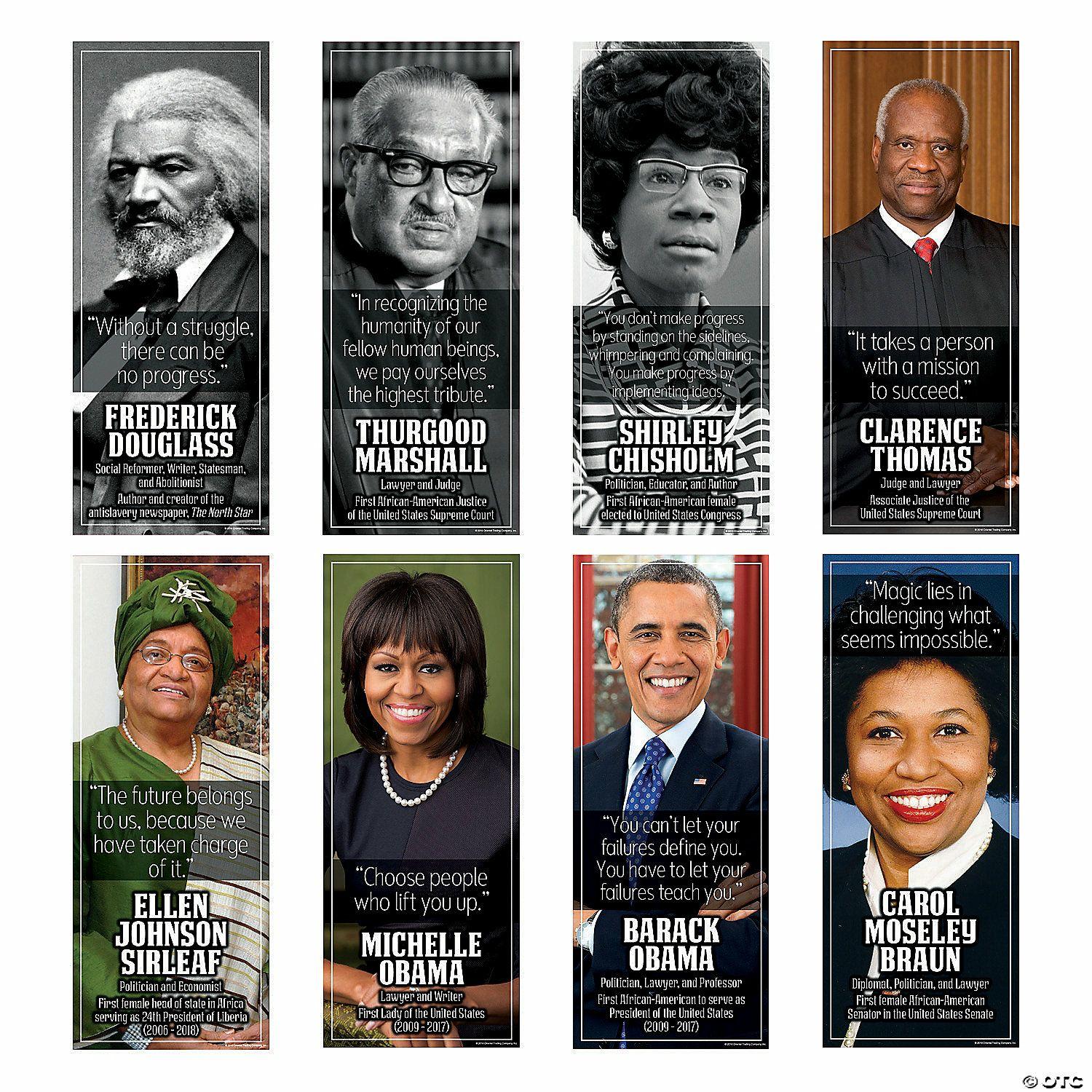 Social Studies | 8″ x 20″ Black History Month Influential Figures Cardstock Posters – 8 Pc.