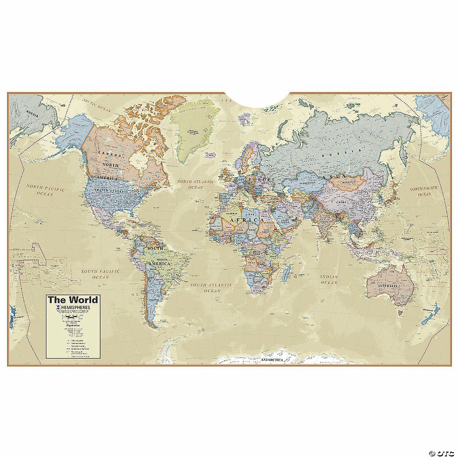 Social Studies | Hemispheres Boardroom Series World Laminated Map