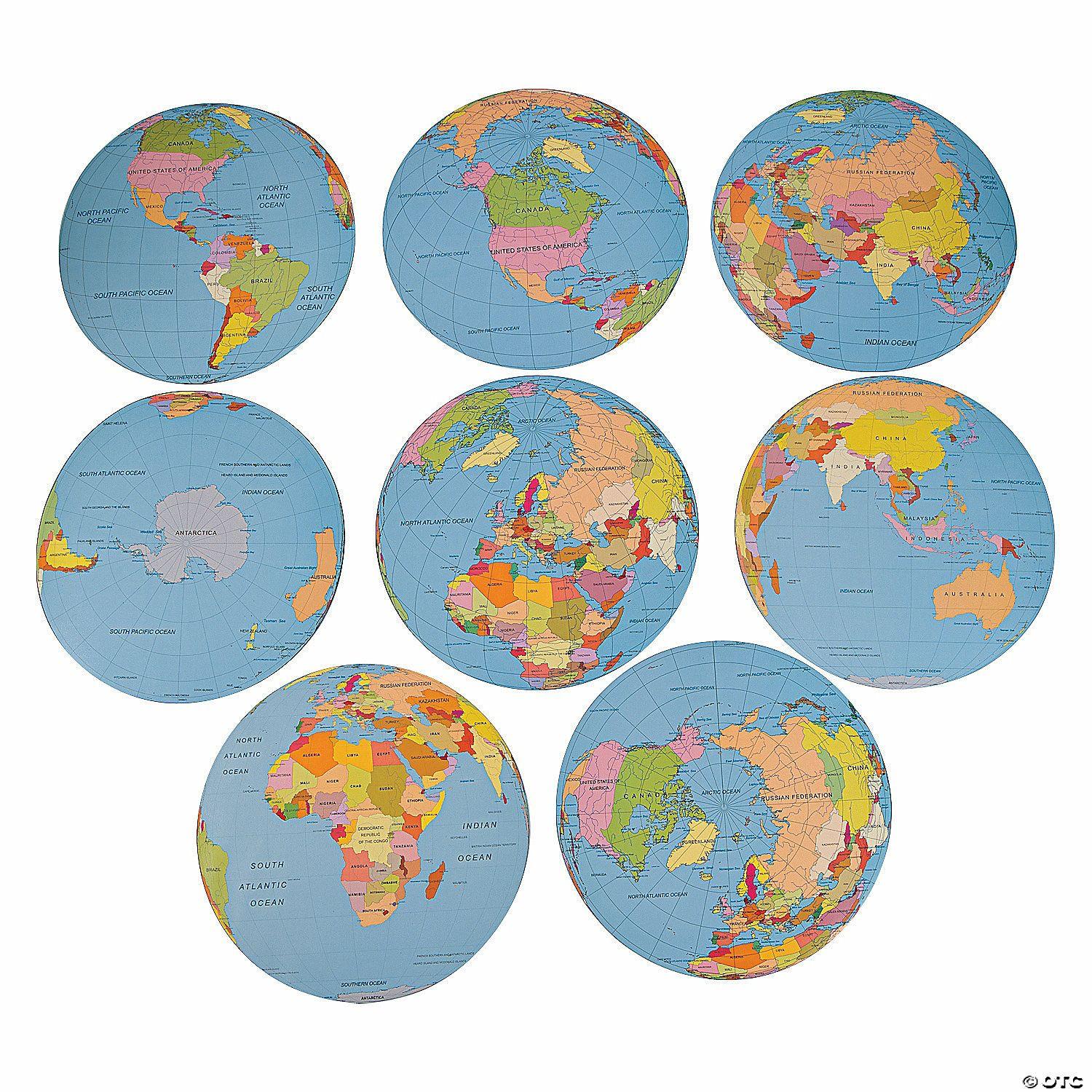 Social Studies | Jumbo Globe Cutouts – 8 Pc.