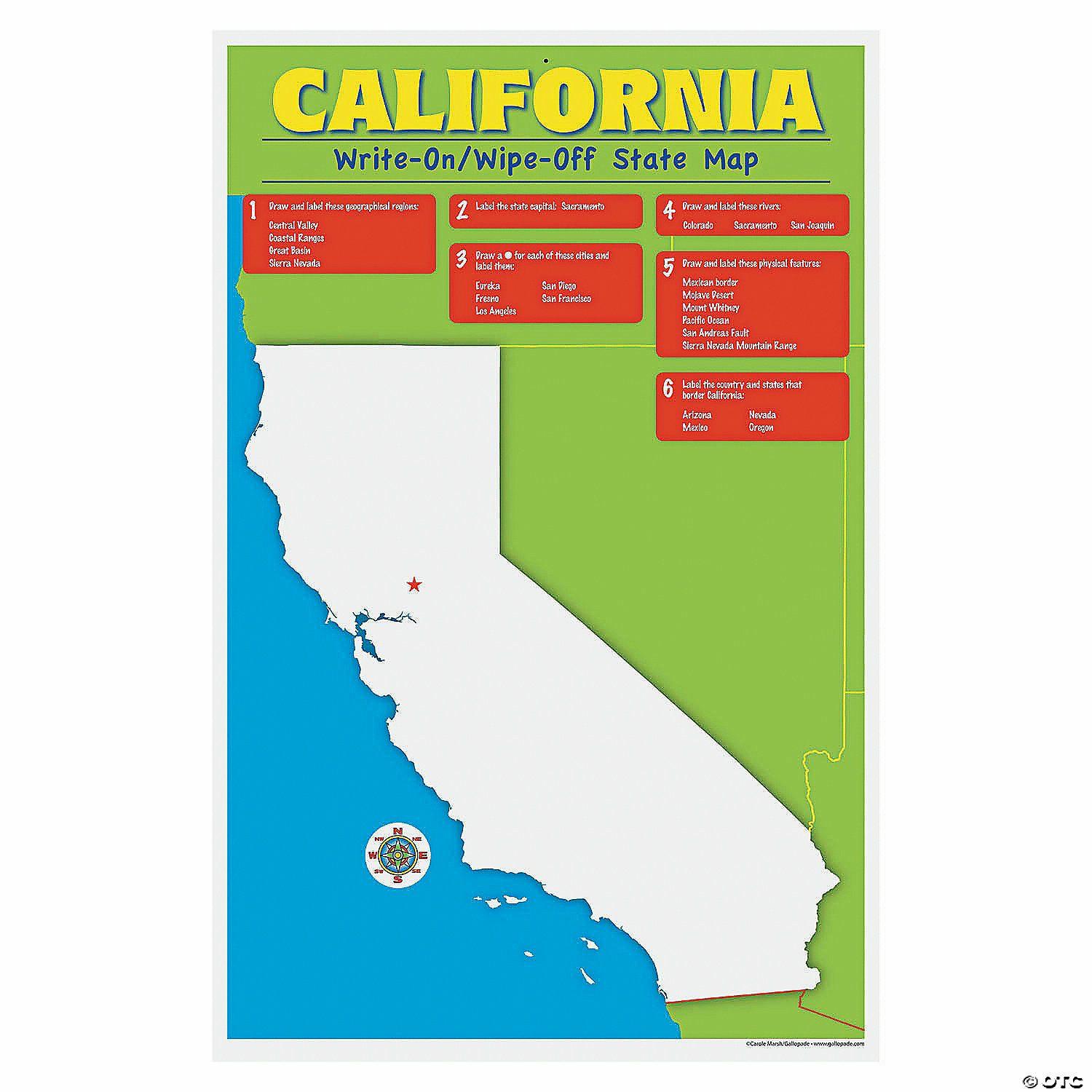 Social Studies | State Write-On Desk Mat – California