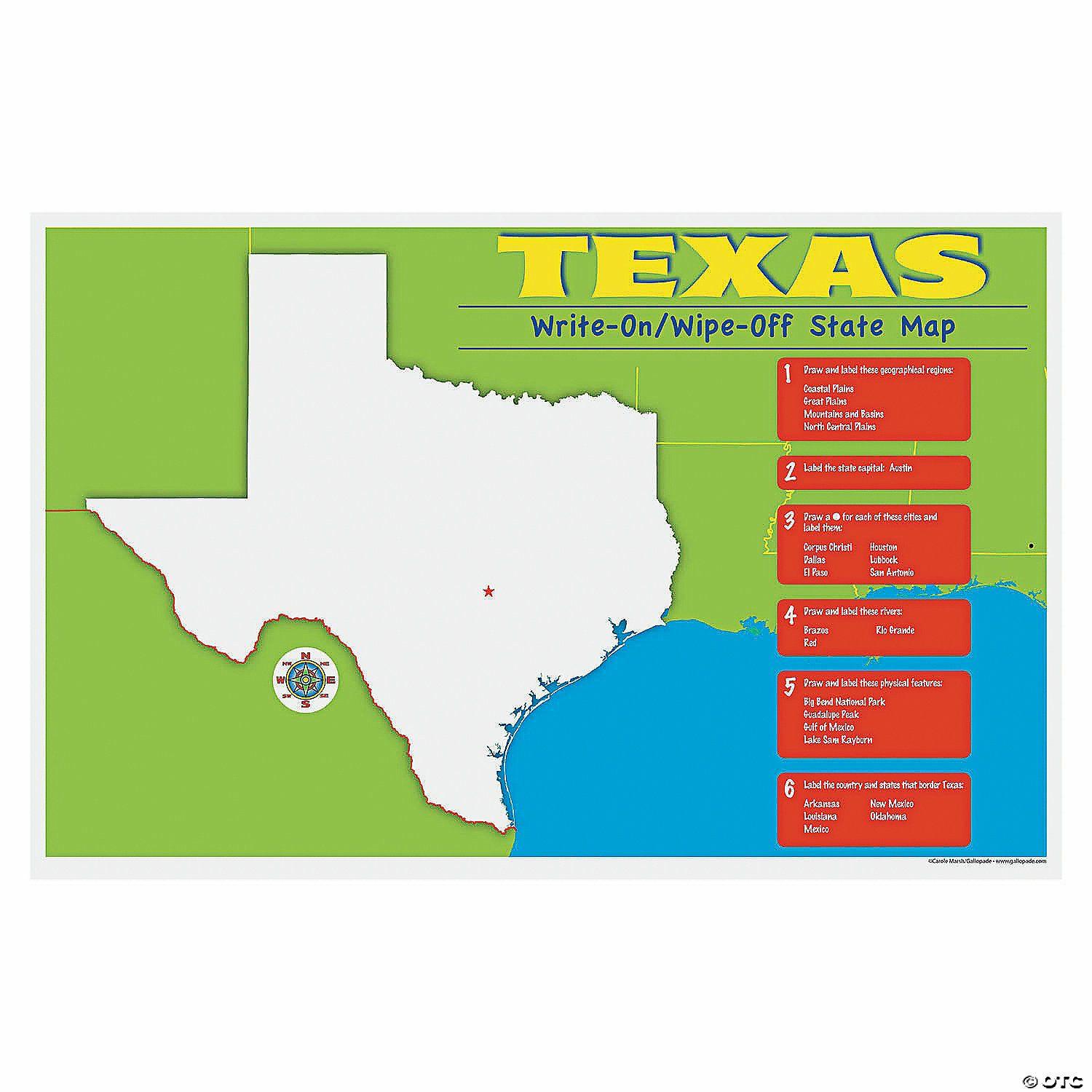 Social Studies | State Write-On Desk Mat – Texas