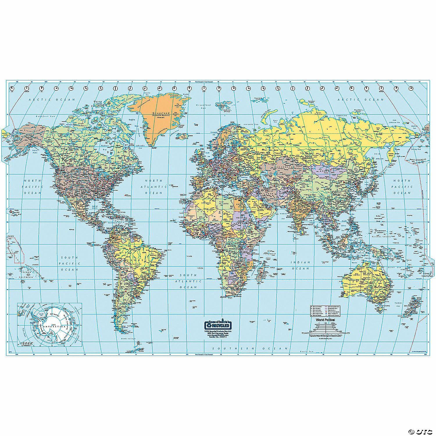 Social Studies | World Laminated Map 38 X 25