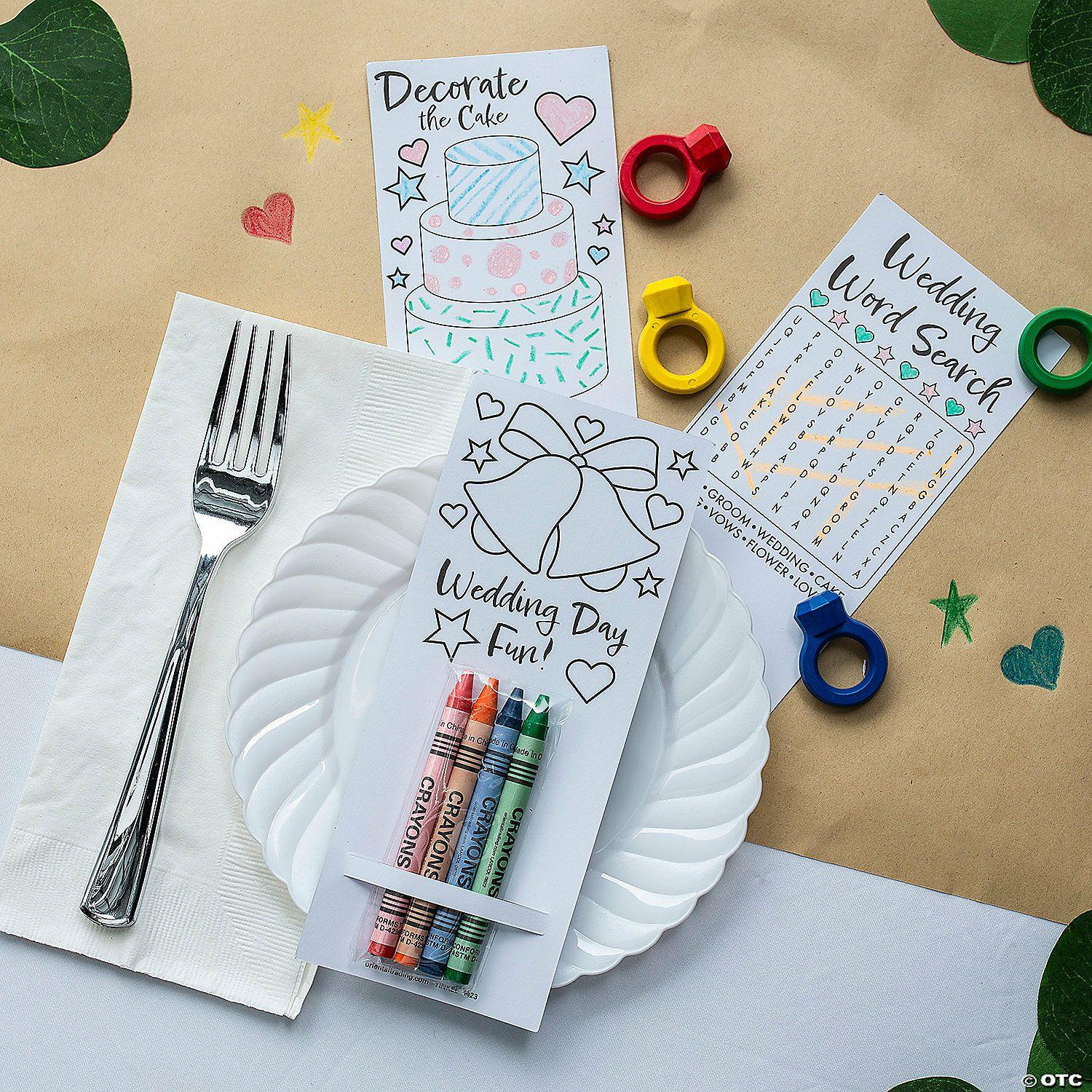 Stationery Kits | 48 Pc. Wedding Crayon Activity Handout Kit for 24