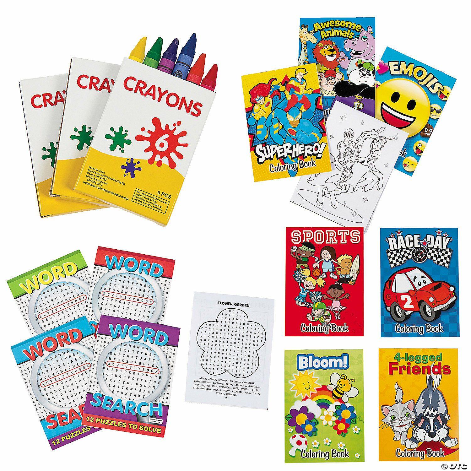 Stationery Kits | Activity Book Assortment with Crayons – 216 Pc.