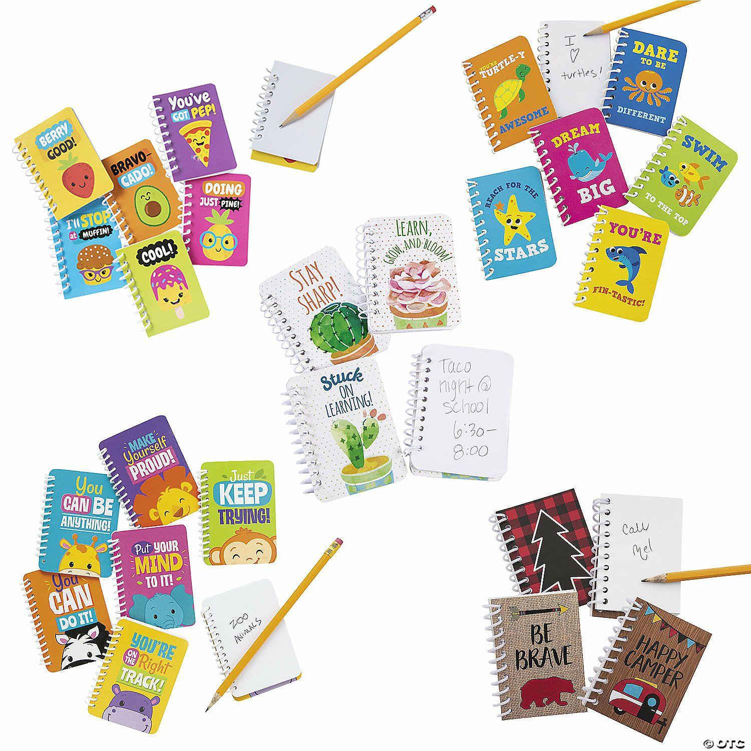 Stationery Kits | Bulk 120 Pc. Motivational Mini Spiral Notebook Assortment