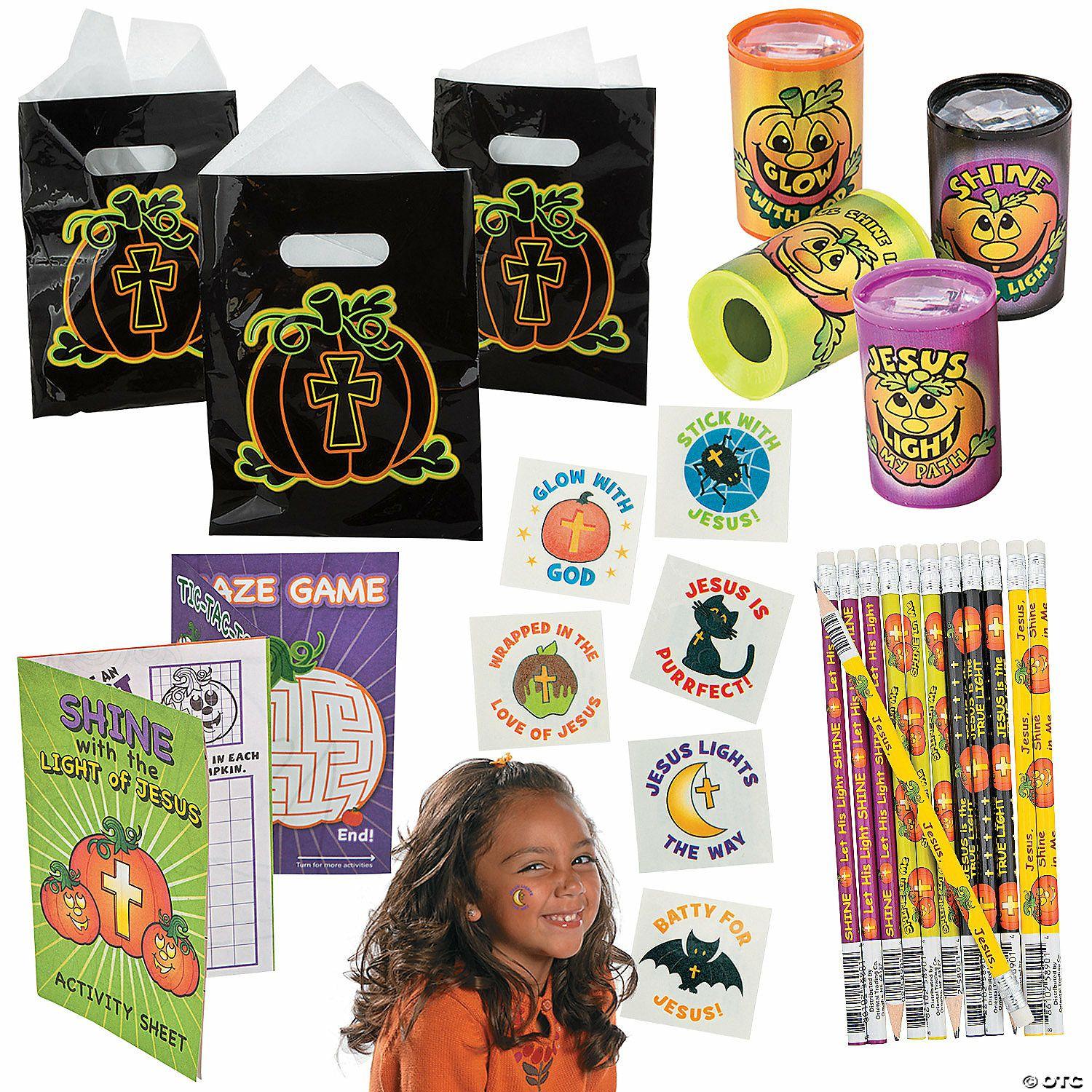 Stationery Kits | Bulk 338 Pc. Christian Pumpkin Boo Bag Handout Kit for 48