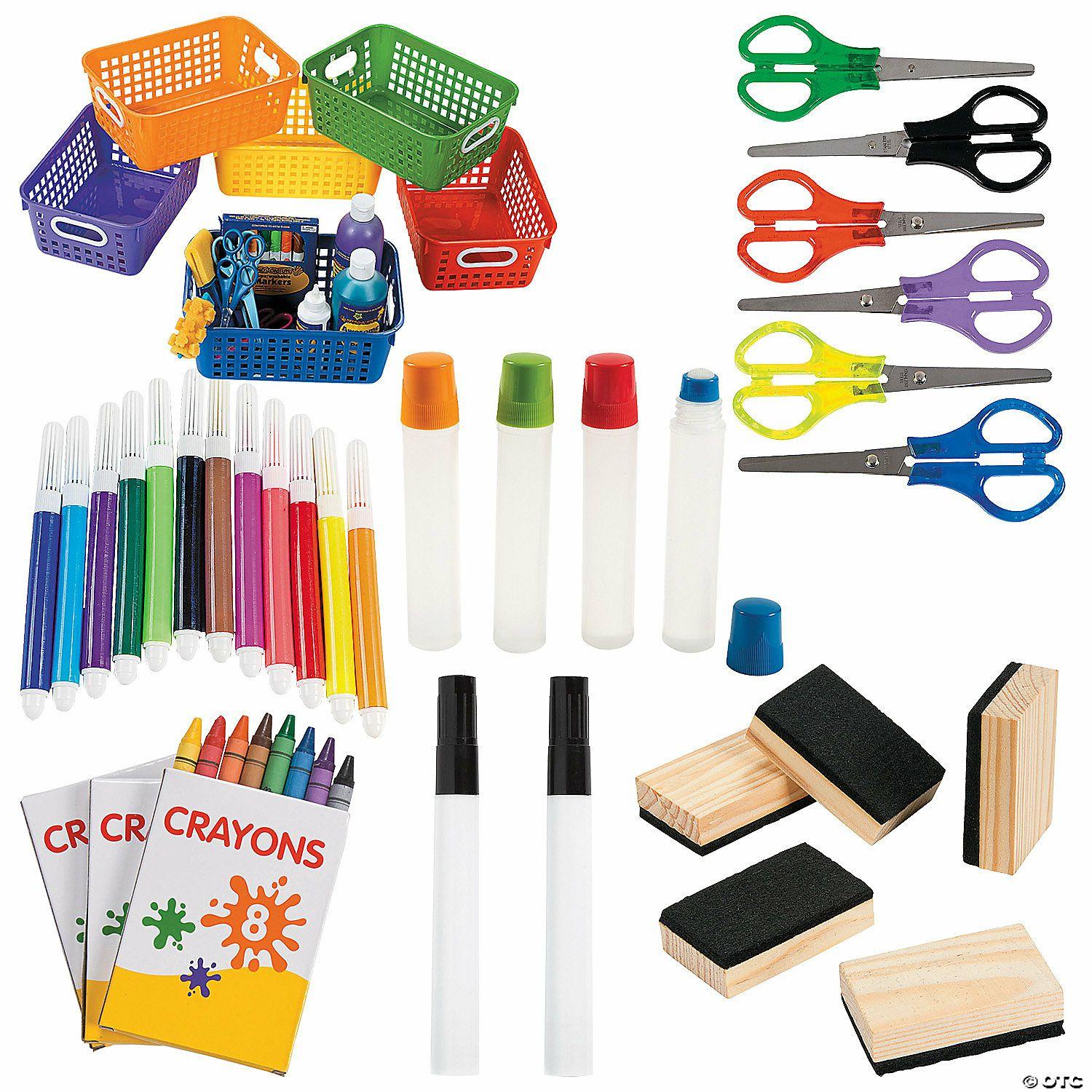 Stationery Kits | Bulk 78 Pc. School Supplies with Storage Baskets Kit