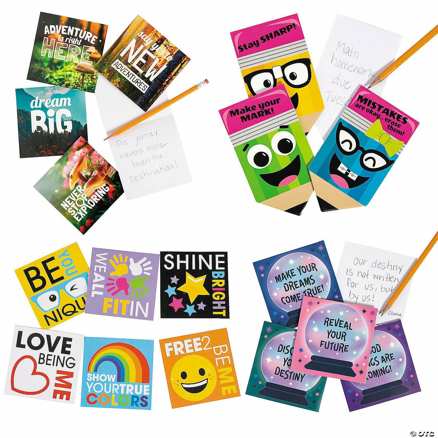 Stationery Kits | Bulk 96 Pc. Motivational Multicolor Paper Notepad Assortment