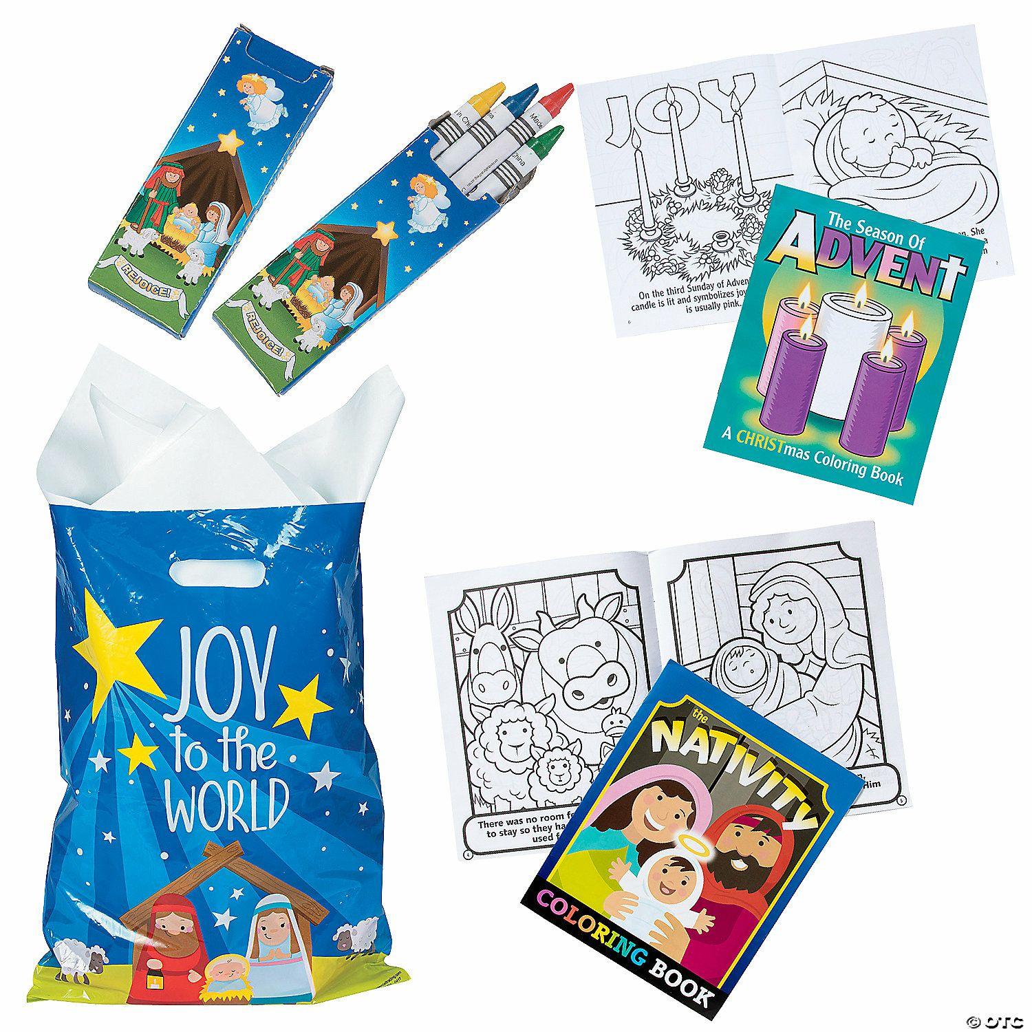 Stationery Kits | Bulk Religious Christmas Coloring Book Kit for 48