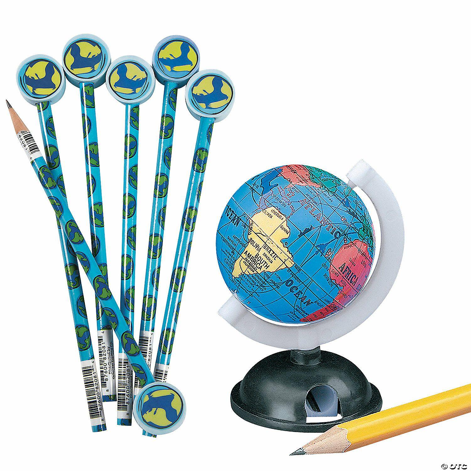 Stationery Kits | Globe Pencils & Sharpeners Handout Kit for 12 – 24 Pc.