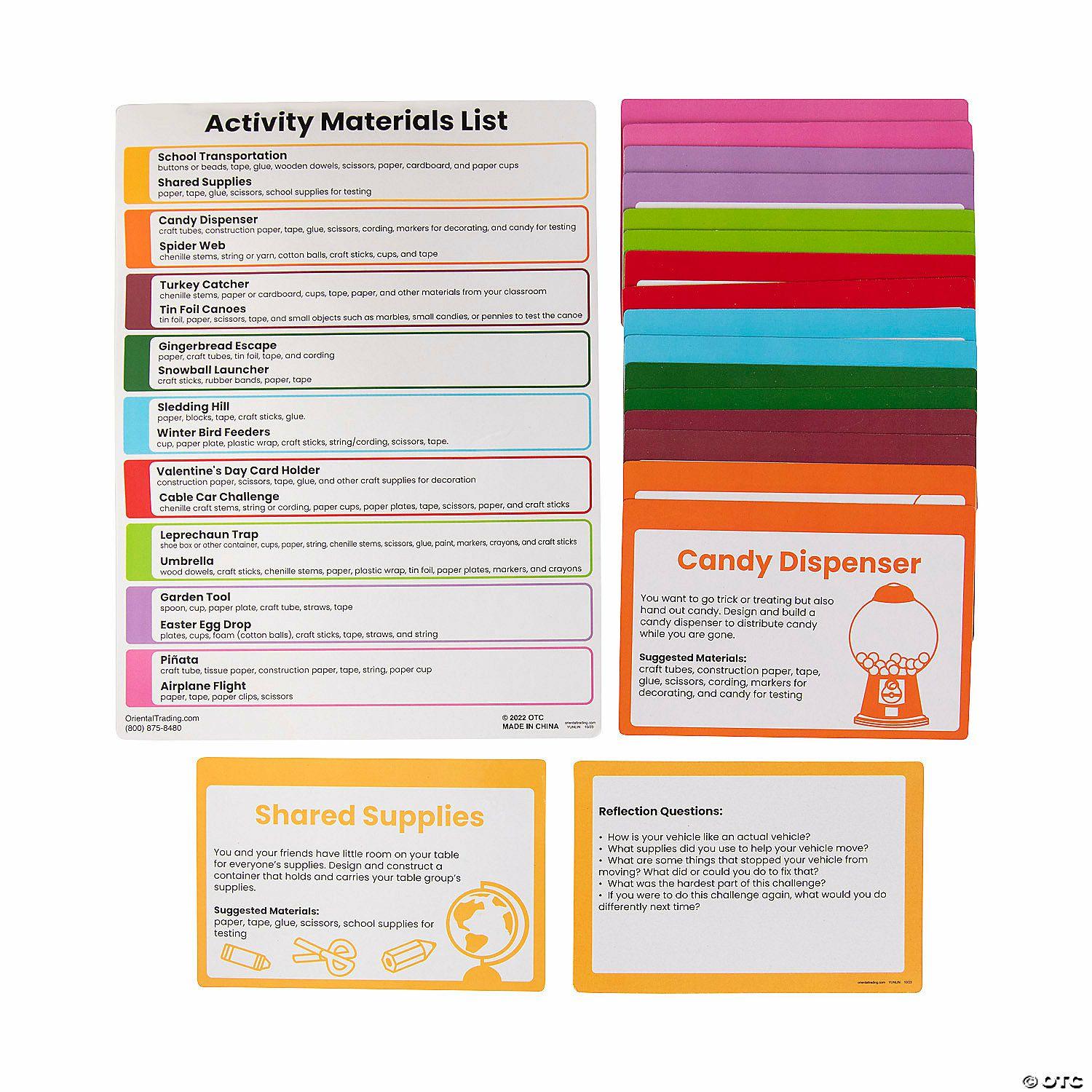 STEM Activities | 6″ x 4″ STEM Seasonal Activity Learning Challenge Laminated Task Cards – 19 Pc.