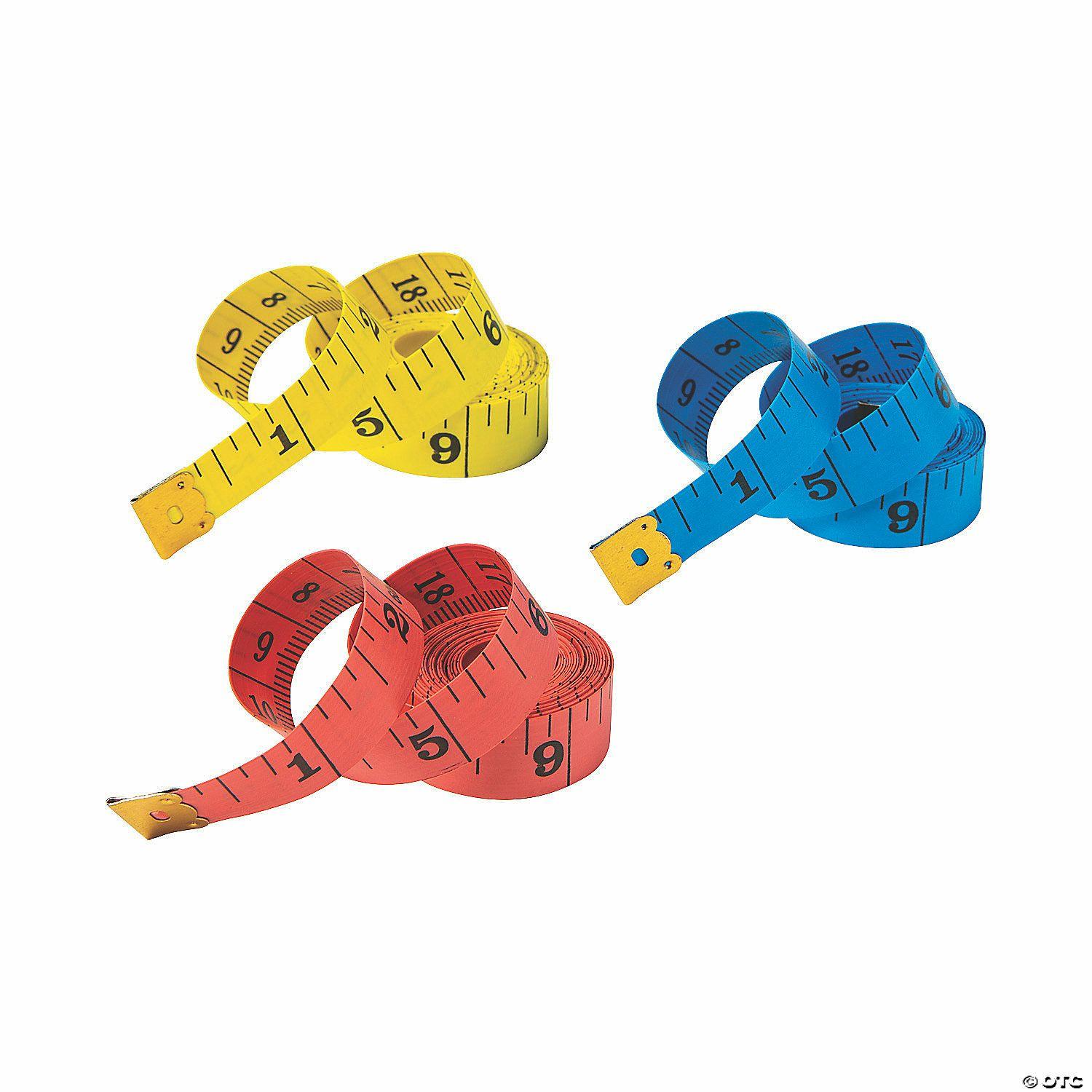 STEM Activities | 60″ Assorted Bright Colors Vinyl Tape Measures – 12 Pc.