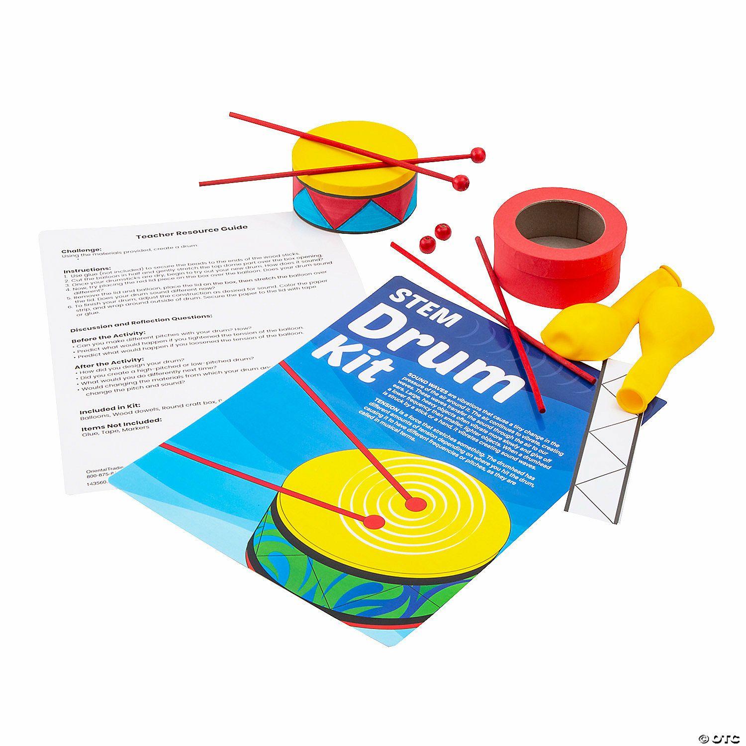 STEM Activities | DIY STEAM Balloon Drum Activity Learning Challenge Craft Kit – Makes 12