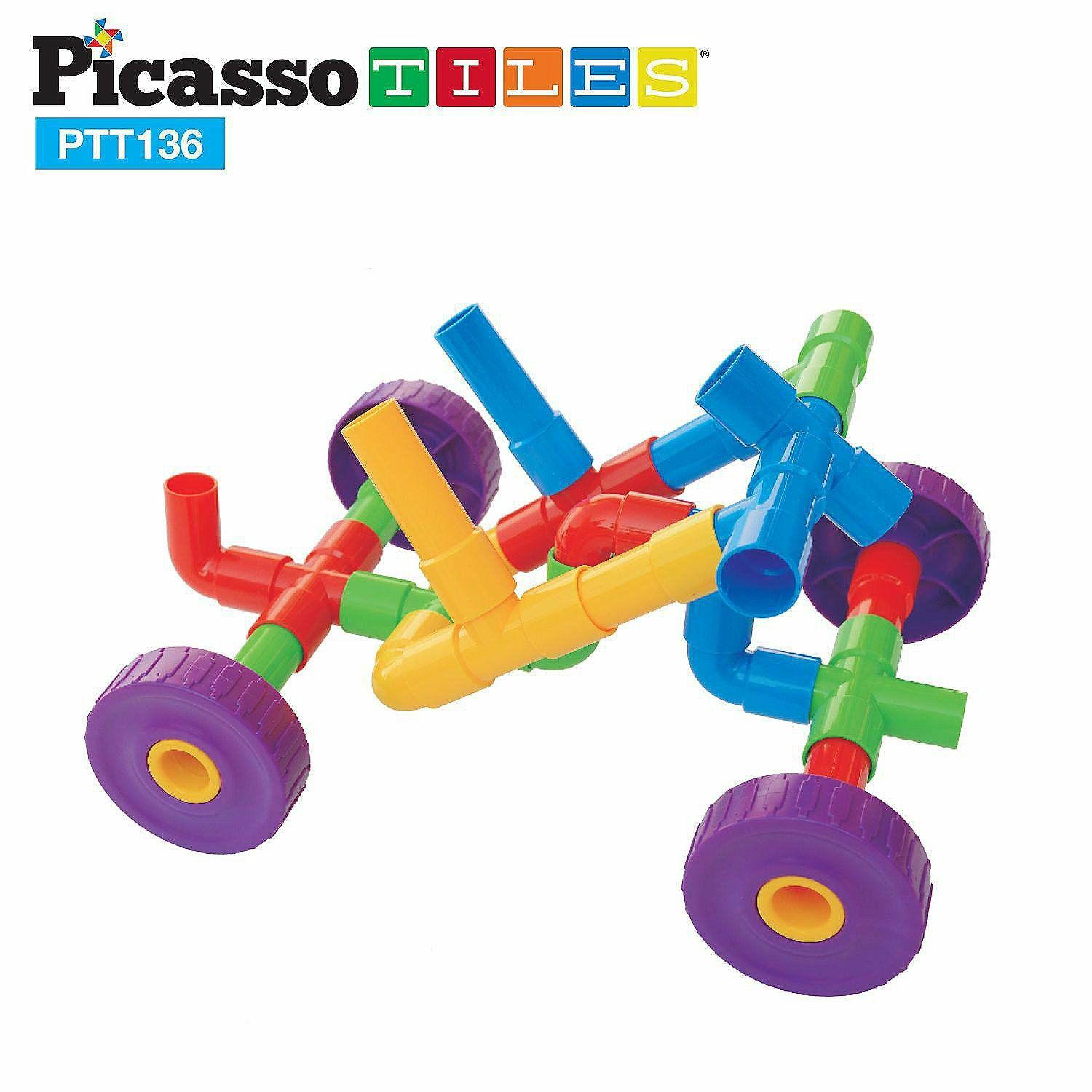 STEM Activities | PicassoTiles – PTT136 Tube Building Block w/ Musical Kit Pipes Puzzle Toy Set