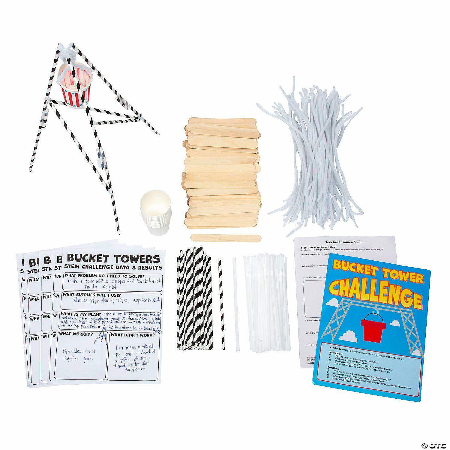 STEM Activities | STEM Bucket Towers Challenge Learning Activity Kit – Makes 12