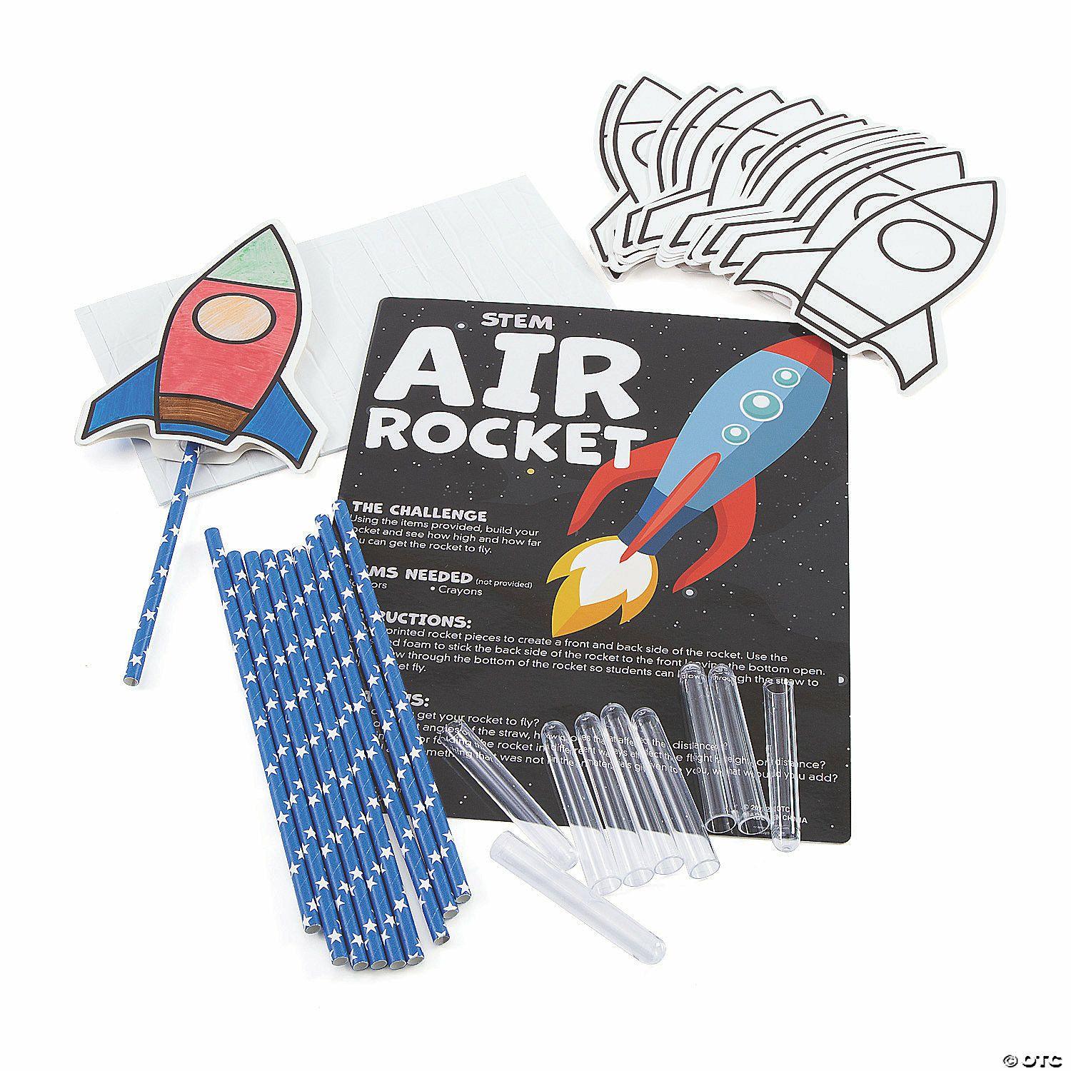 STEM Activities | STEM Color Your Own Air Rocket Activity Learning Challenge Craft Kit – Makes 10