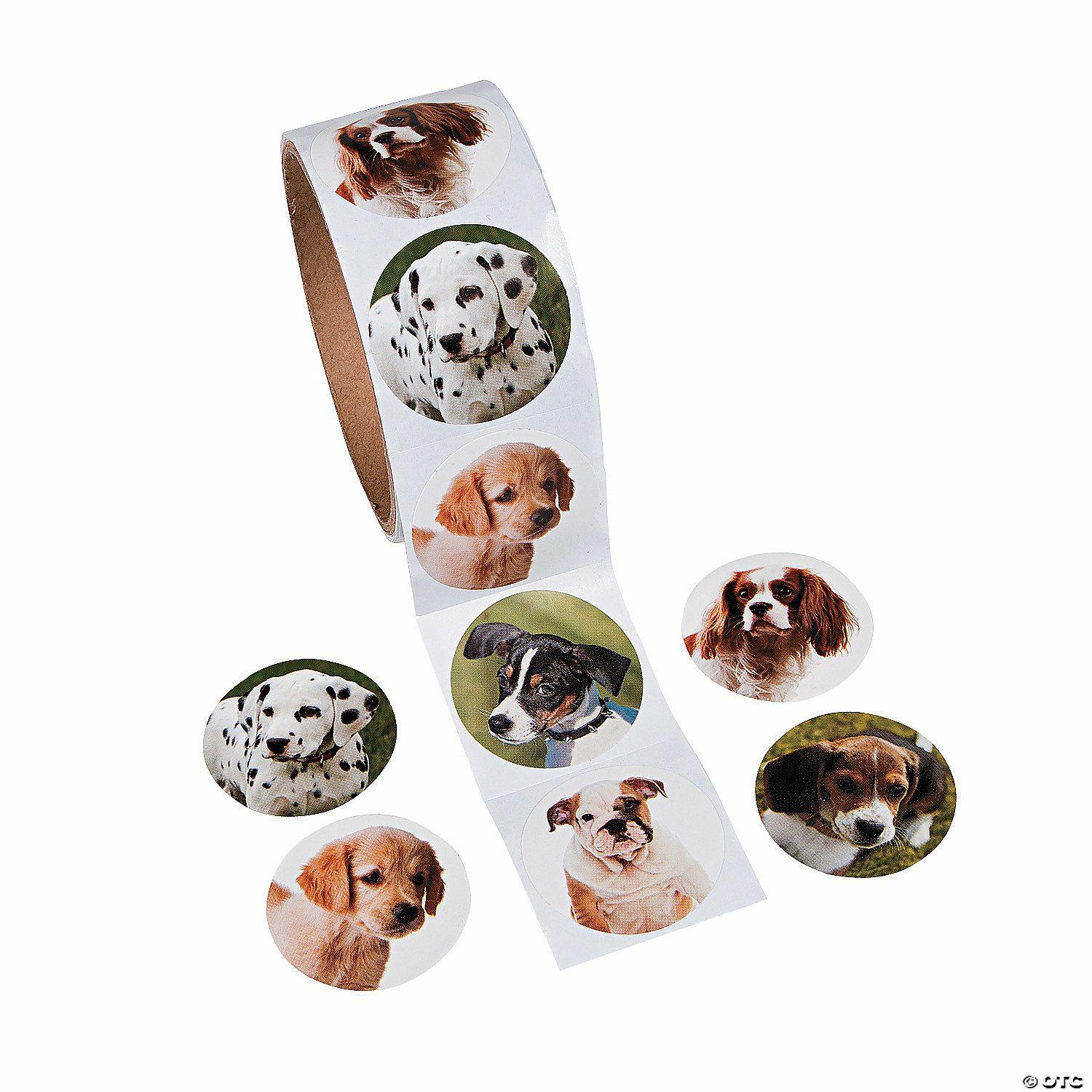 Stickers | 1 1/2″ Realistic Dog Photo Paper Sticker Roll – 100 Pc.