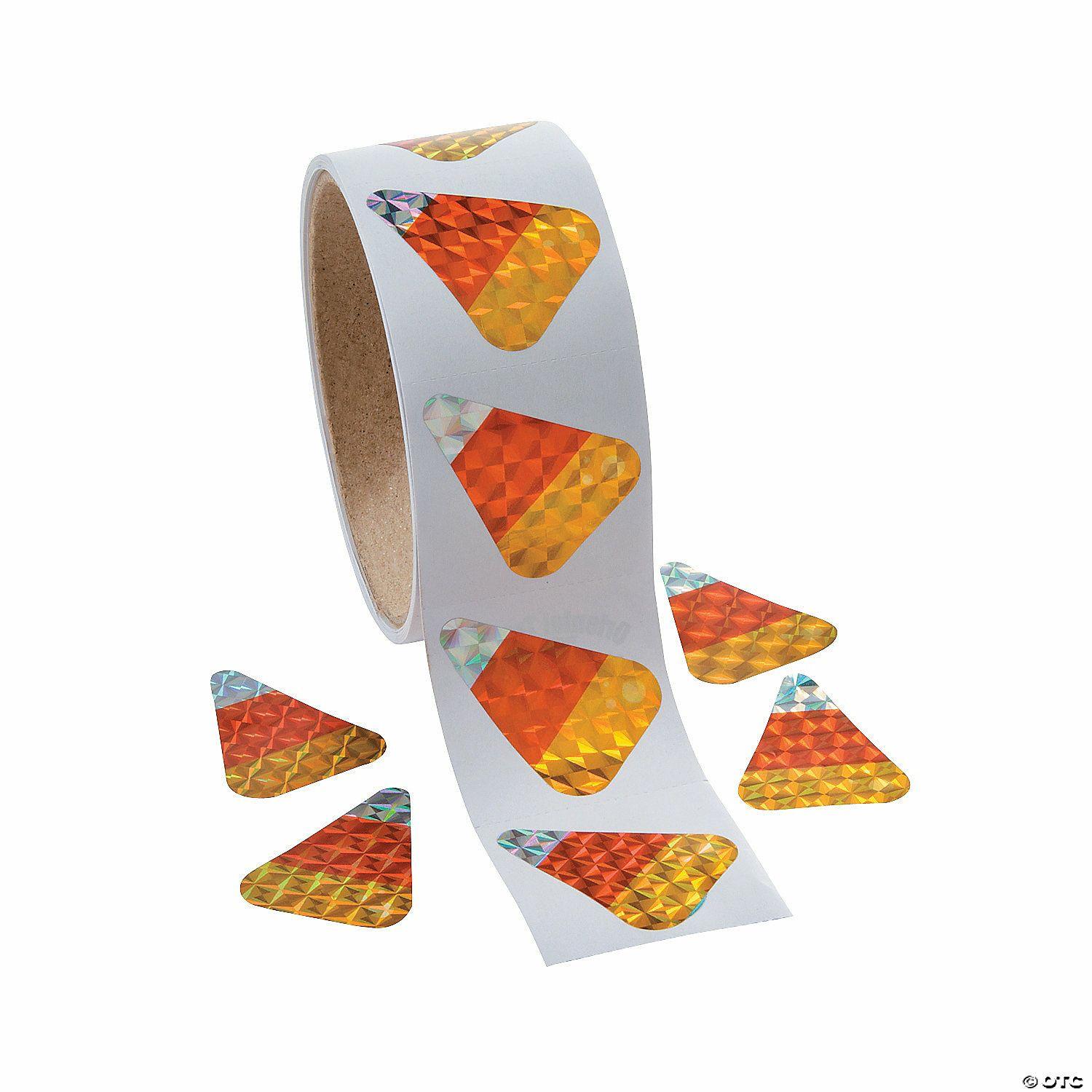 Stickers | Candy Corn Prism Sticker Roll – 100 Pc.