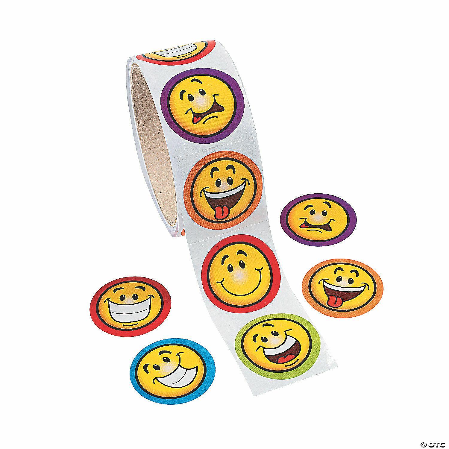 Stickers | Goofy Smile Face Sticker Roll – 100 Pc.